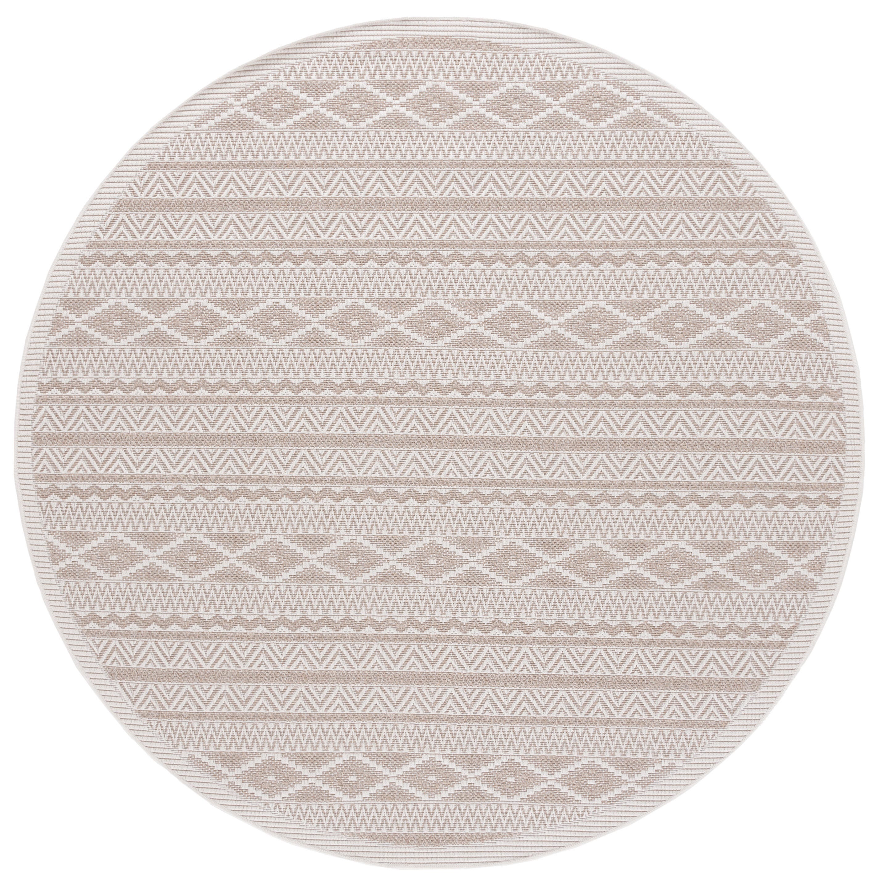 Safavieh Wicker 6' 7" x 6' 7" Round Area Rug, Ivory/Beige, large