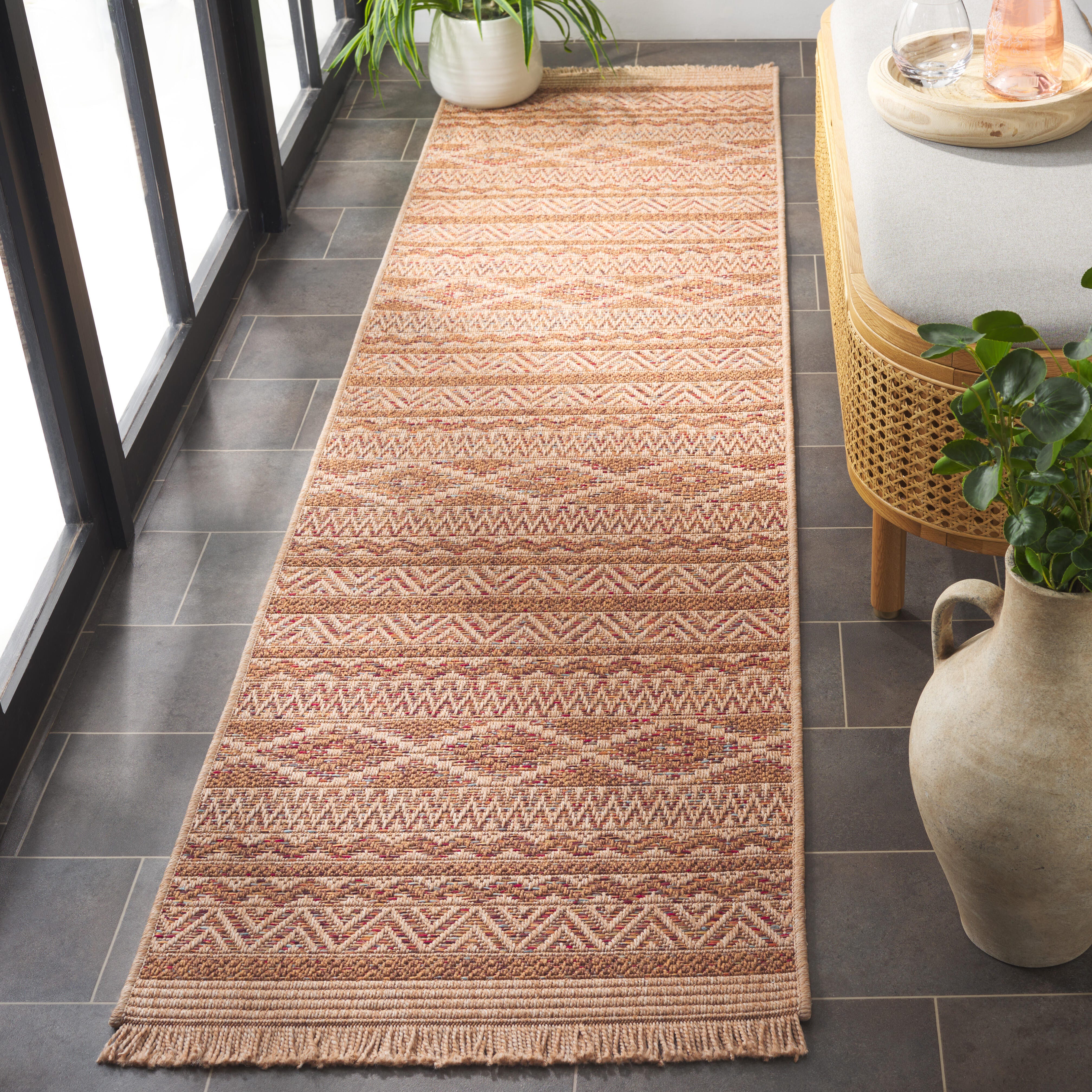 Safavieh Wicker 2' 2" x 8' Runner Rug, Natural/Brown, large