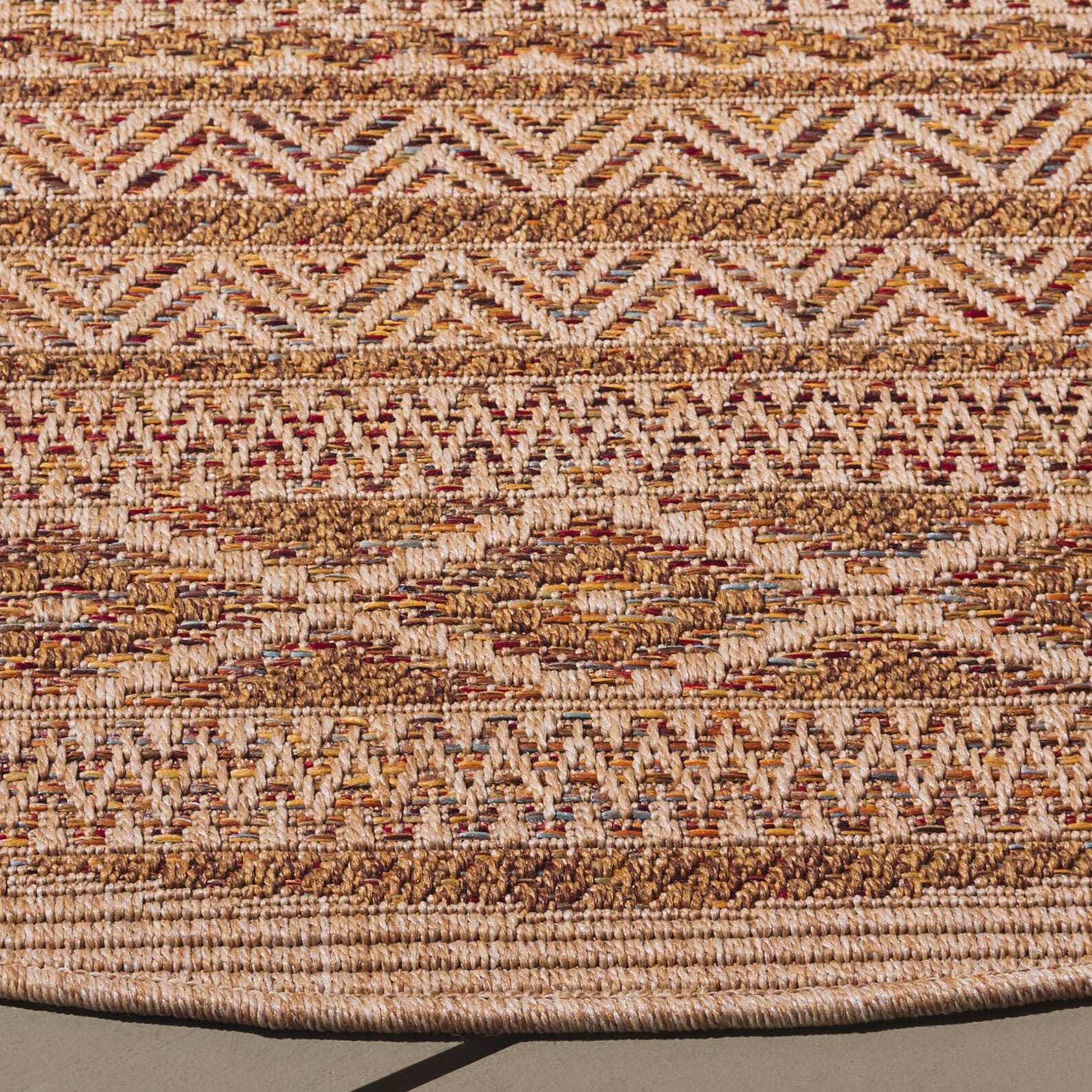 Safavieh Wicker 6' 7" x 6' 7" Round Area Rug, Natural/Brown, large