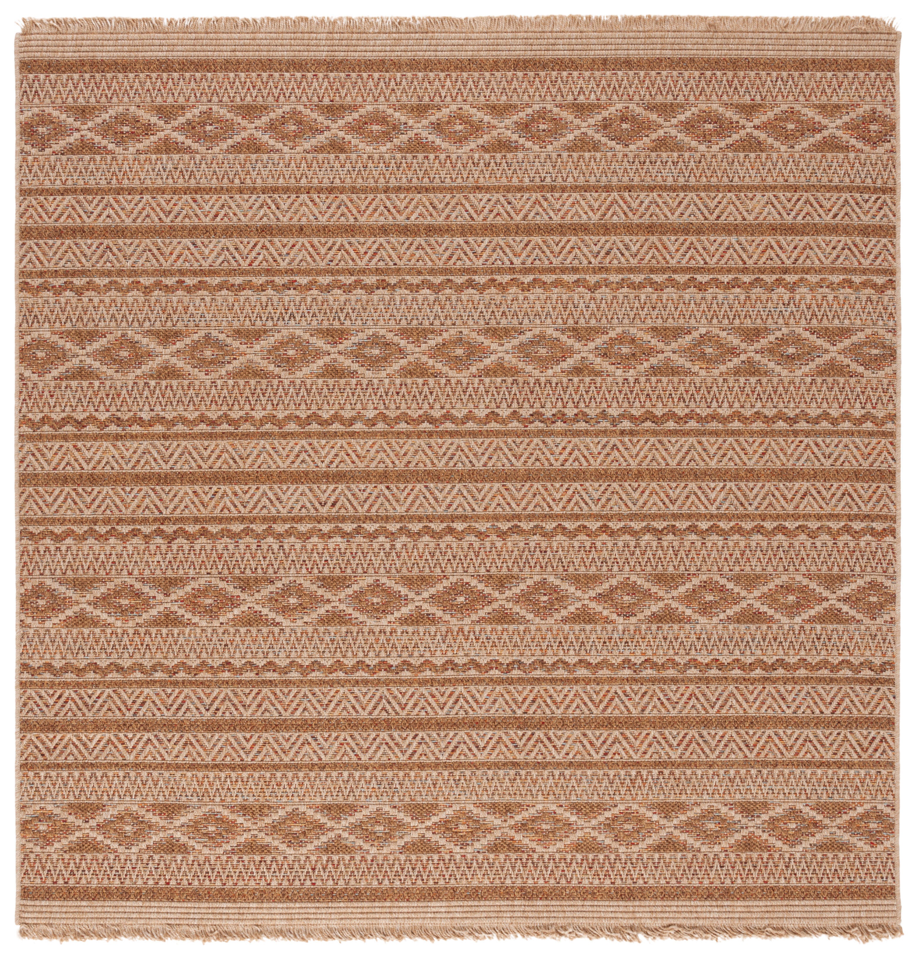 Safavieh Wicker 6' 7" x 6' 7" Square Area Rug, Natural/Brown, large
