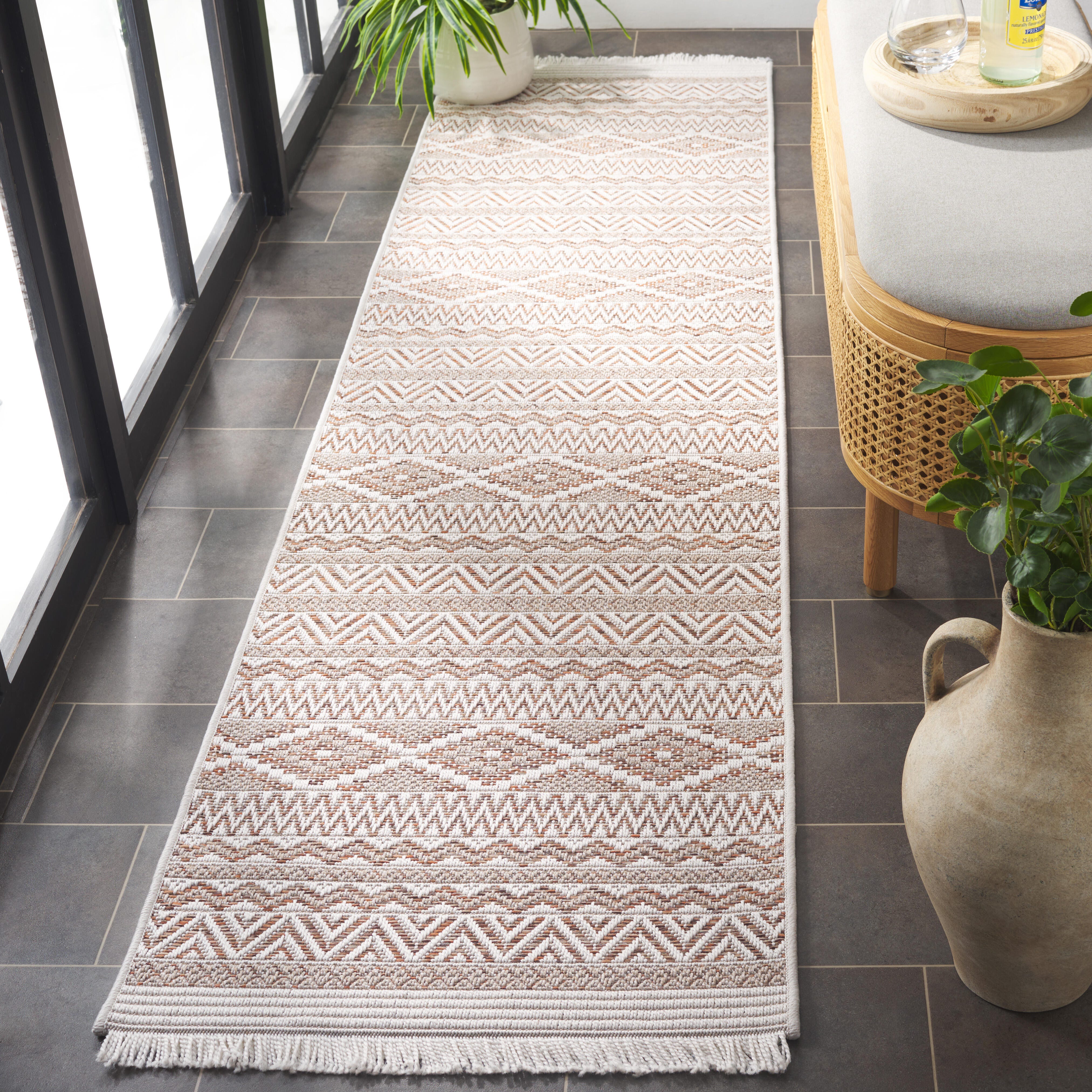 Safavieh Wicker 5' 3" x 7' 6" Area Rug, Orange/Beige, large