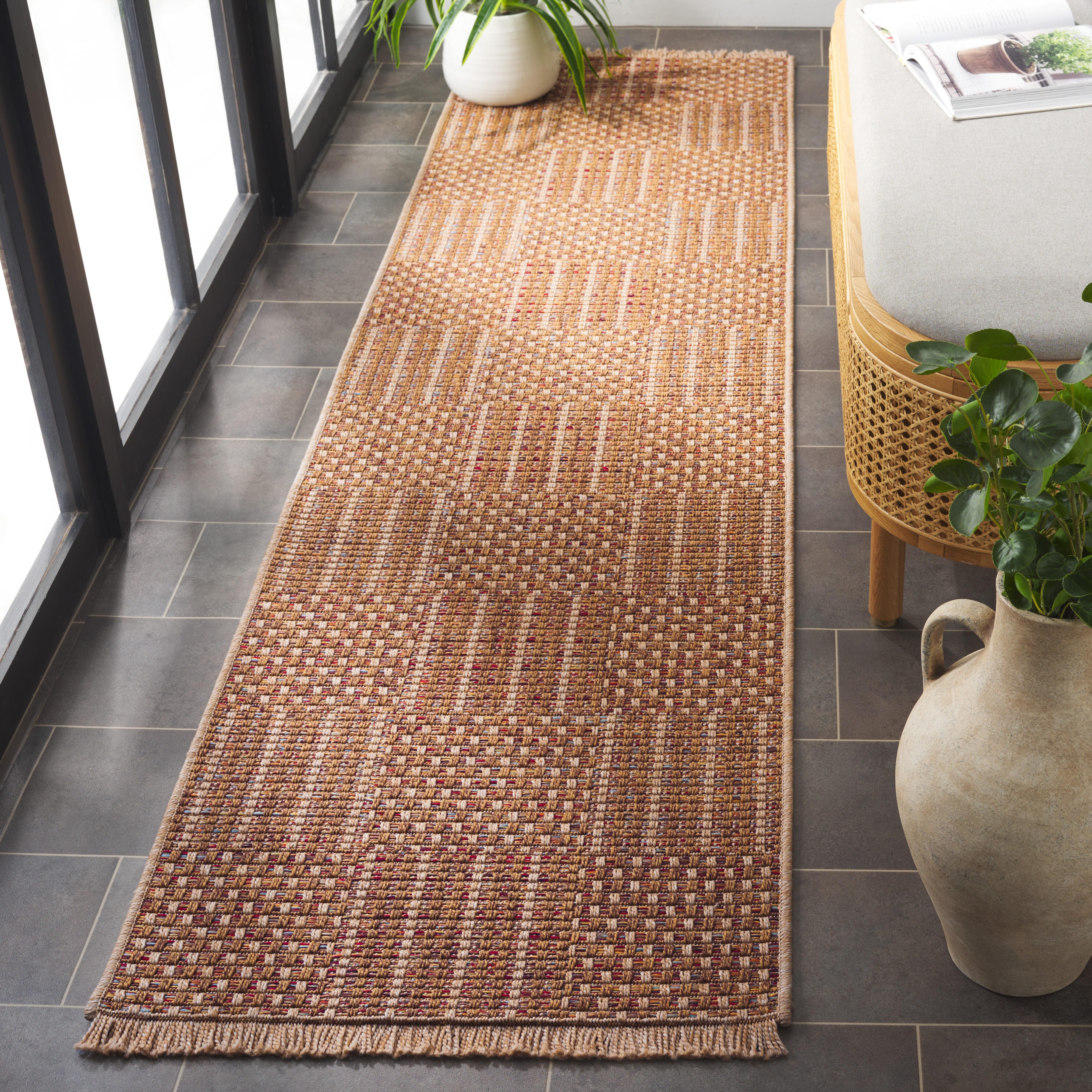Safavieh Wicker 2' 2" x 8' Runner Rug, Natural/Brown, large