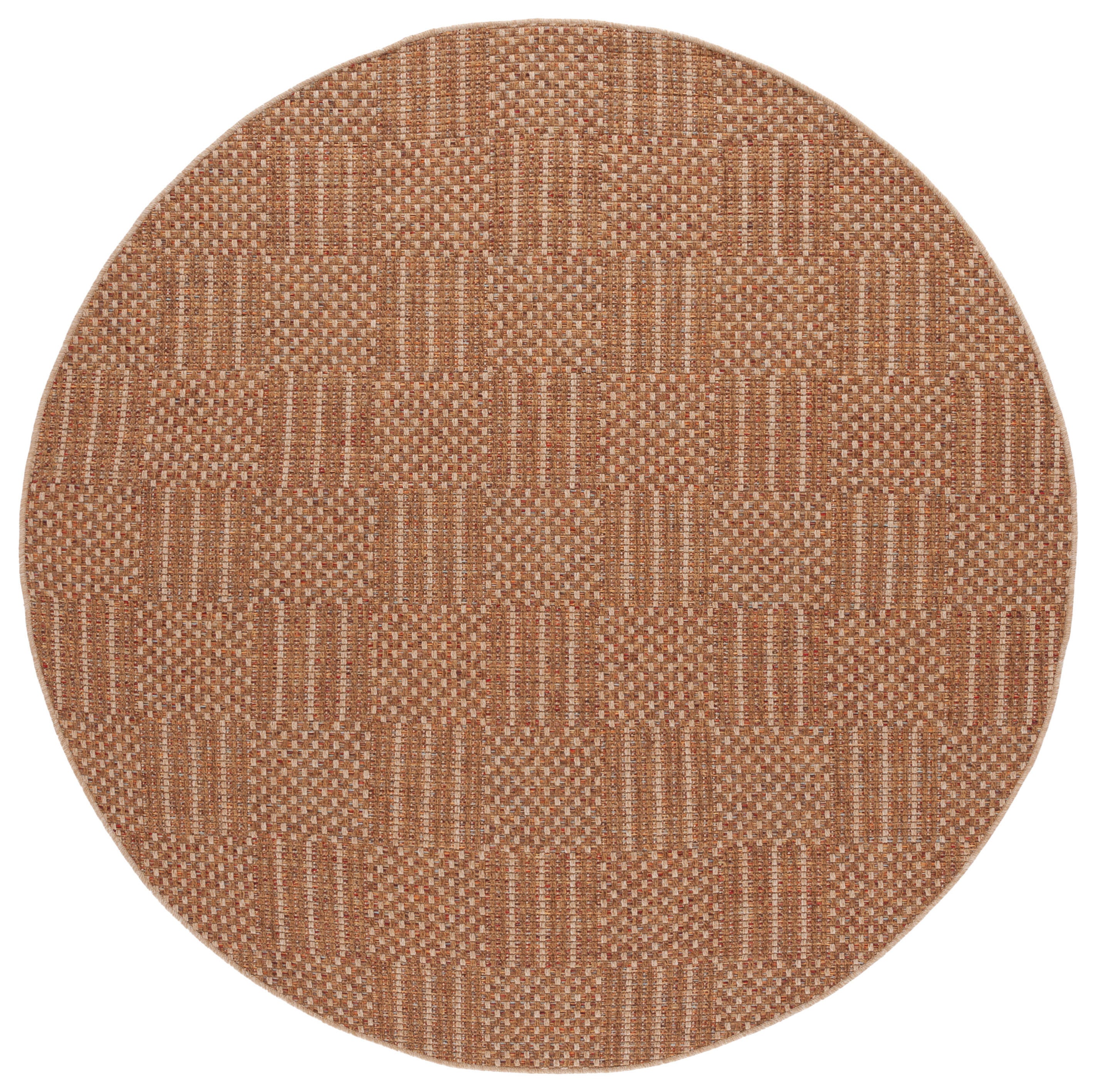 Safavieh Wicker 6' 7" x 6' 7" Round Area Rug, Natural/Brown, large