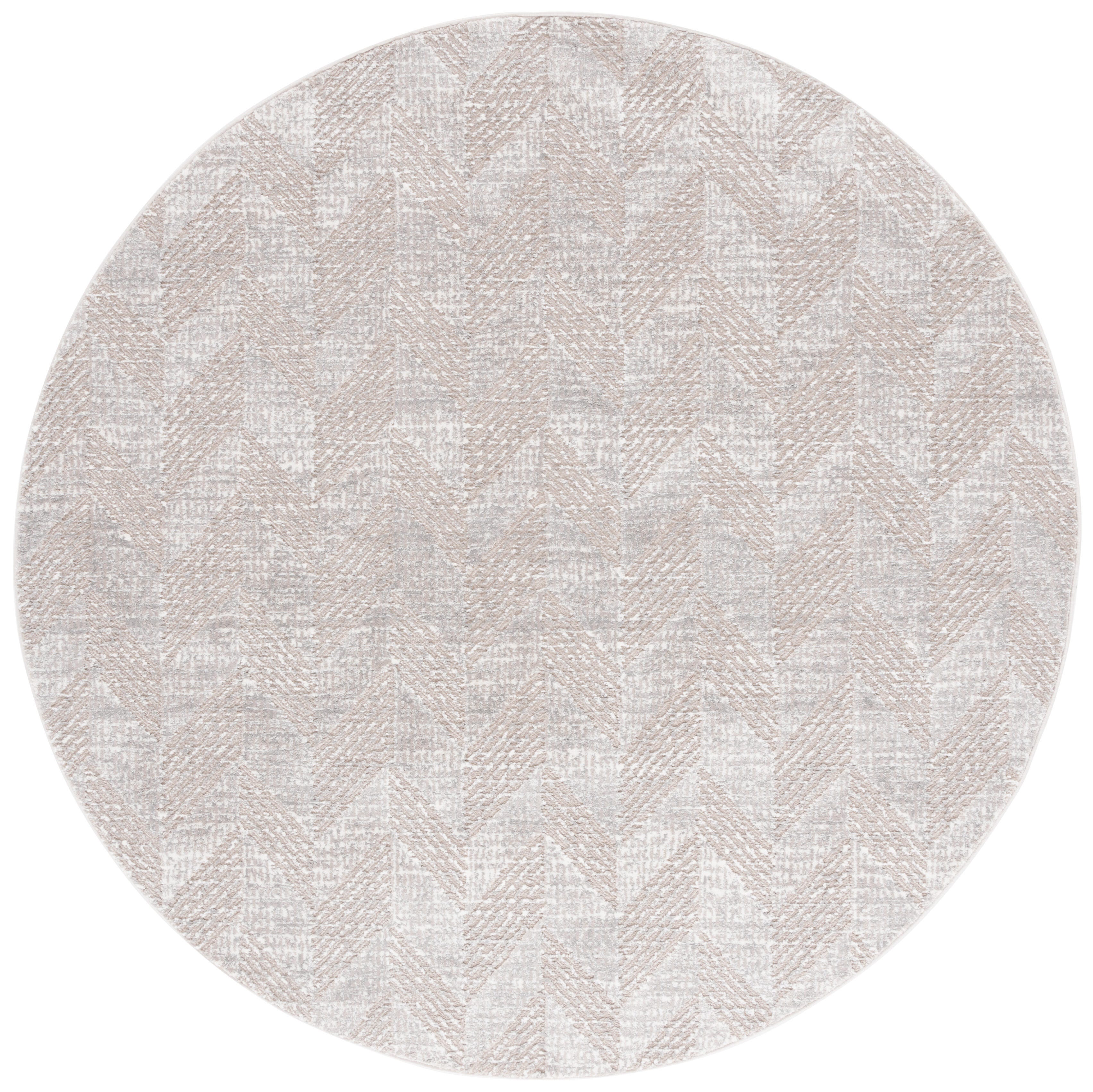 Safavieh Revive 6' 7" x 6' 7" Round Area Rug, Taupe/Ivory, large