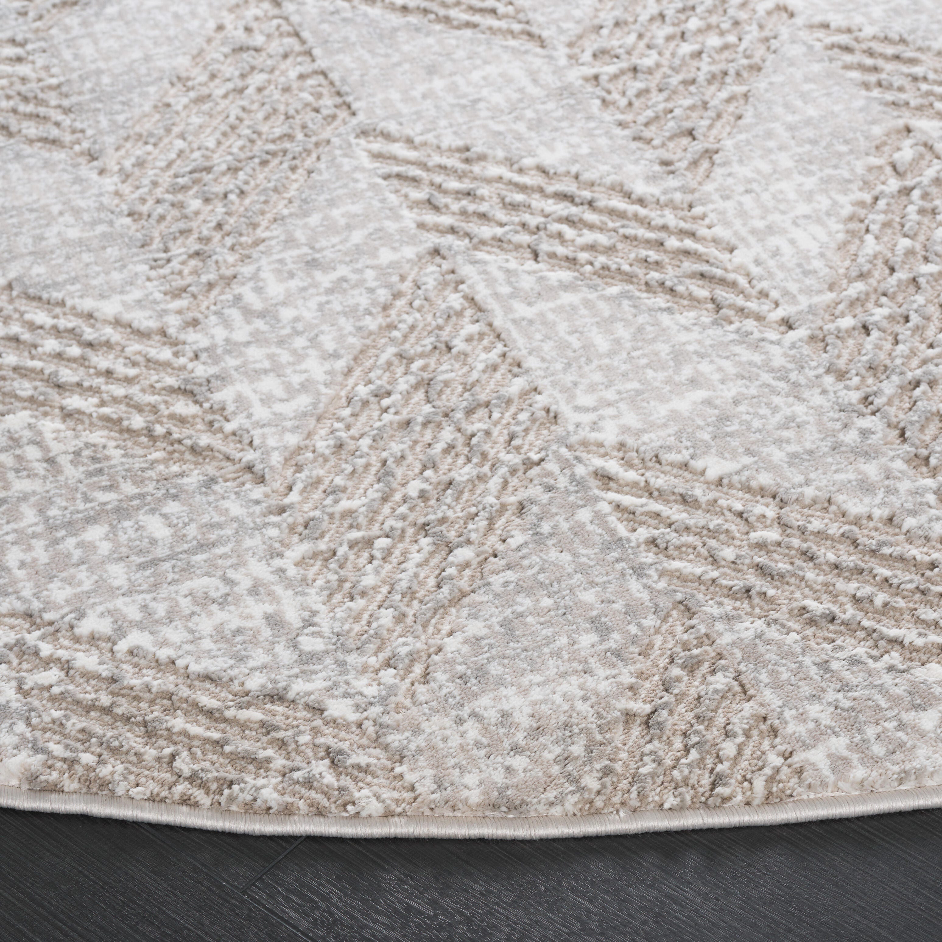 Safavieh Revive 6' 7" x 6' 7" Round Area Rug, Taupe/Ivory, large