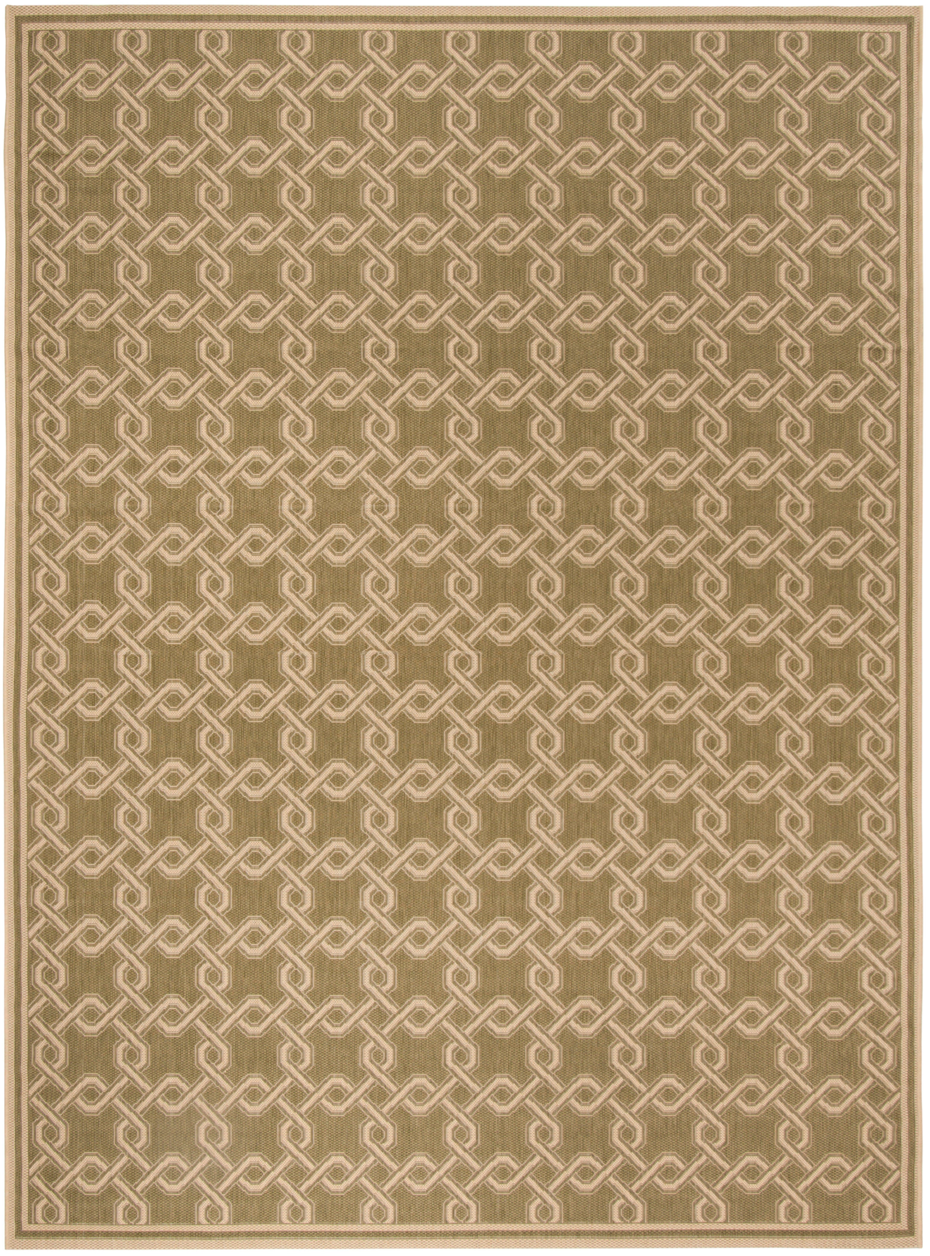 Safavieh Martha Stewart Collection Ceca 6'7" x 9'6" Area Rug, Green/Creme, large