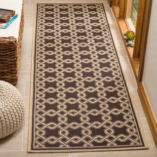Safavieh Martha Stewart Collection Ceca 2'7" x 8'2" Runner Rug, Chocolate/Cream, rollover