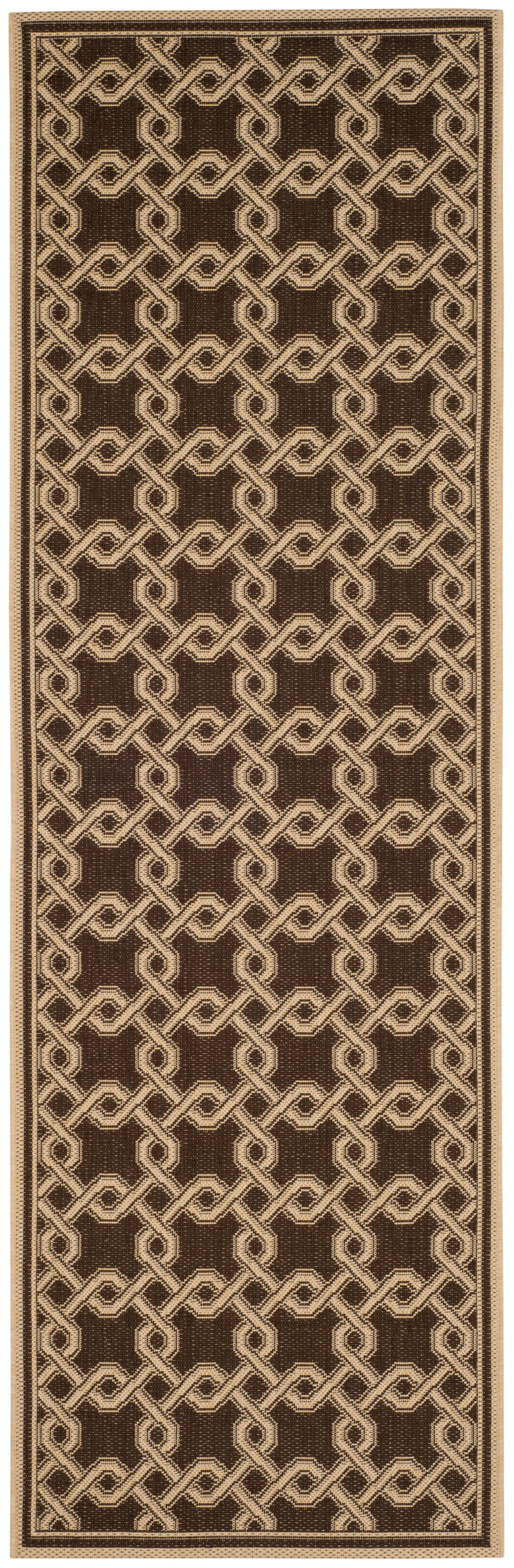 Safavieh Martha Stewart Collection Ceca 2'7" x 8'2" Runner Rug, Chocolate/Cream, large