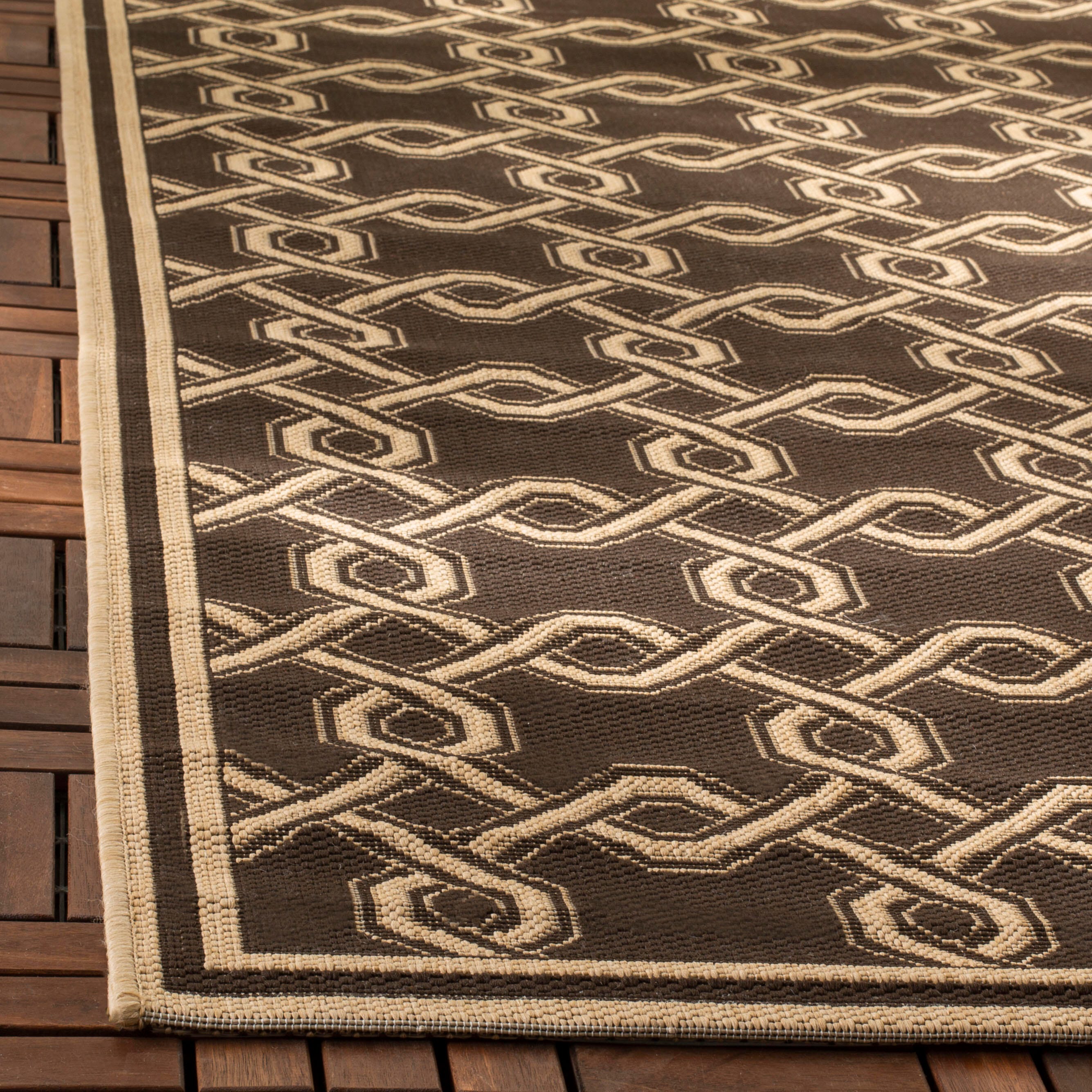 Safavieh Martha Stewart Collection Ceca 2'7" x 8'2" Runner Rug, Chocolate/Cream, large
