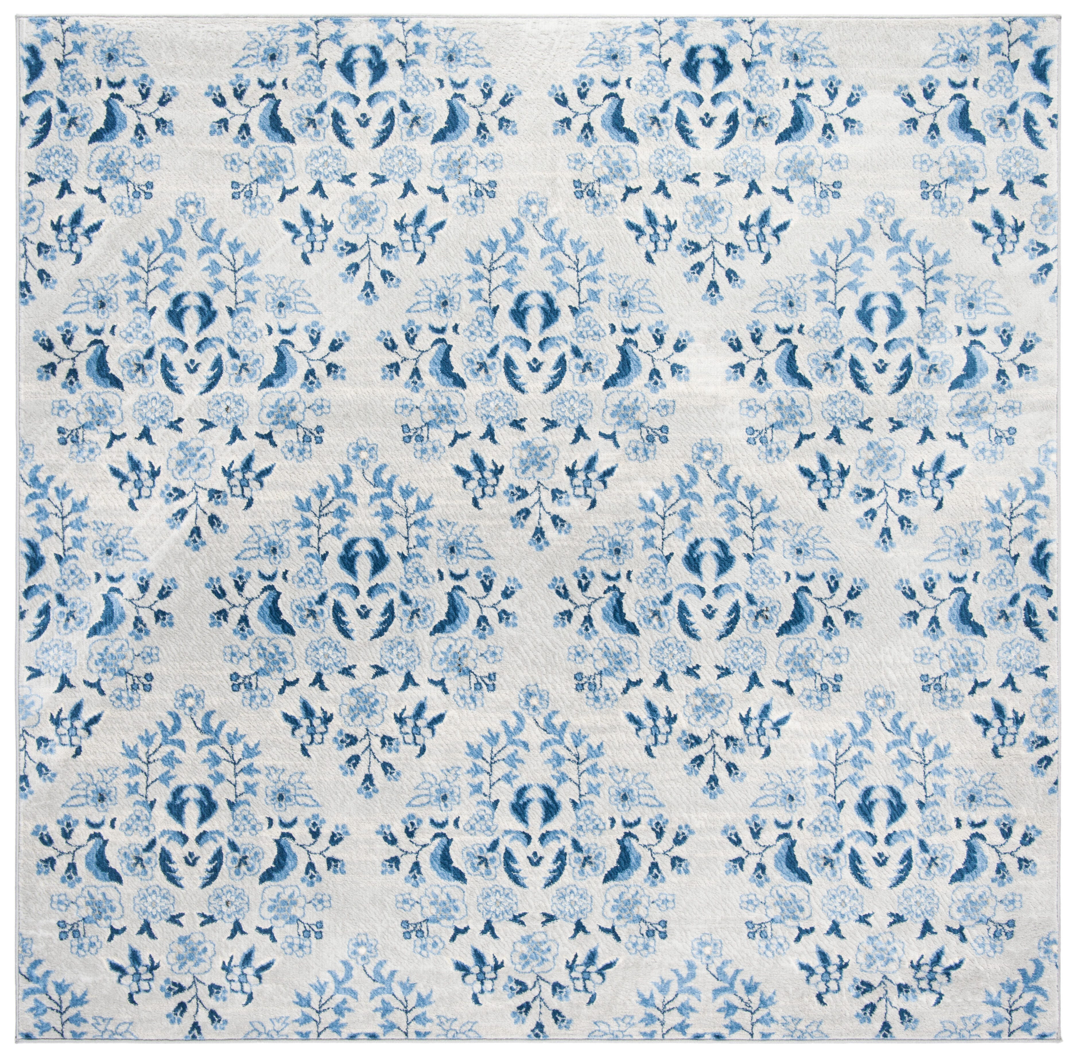 Safavieh Martha Stewart Collection Valeriea 4' x 4' Square Rug, Cream/Blue, large