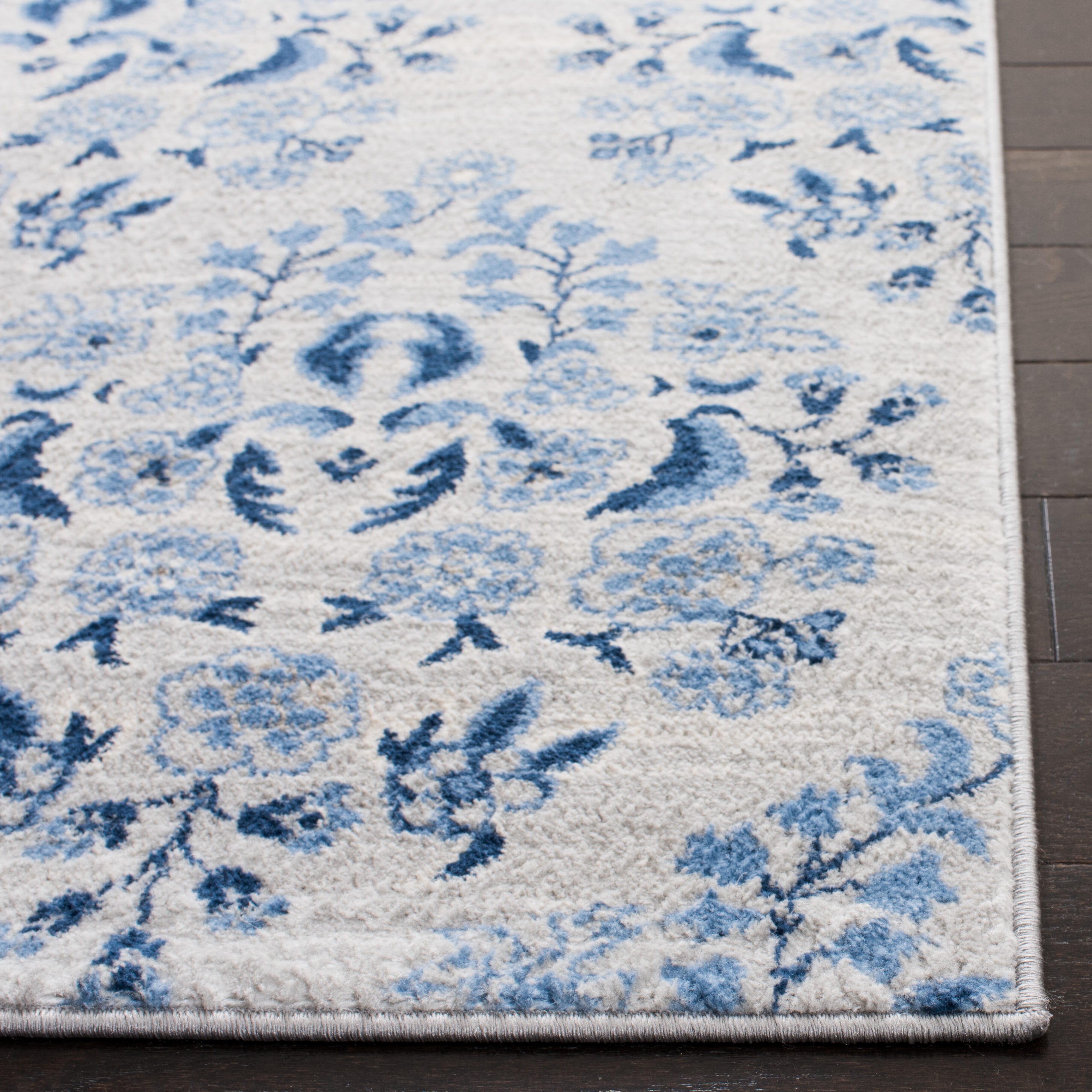 Safavieh Martha Stewart Collection Valeriea 4' x 4' Square Rug, Cream/Blue, large