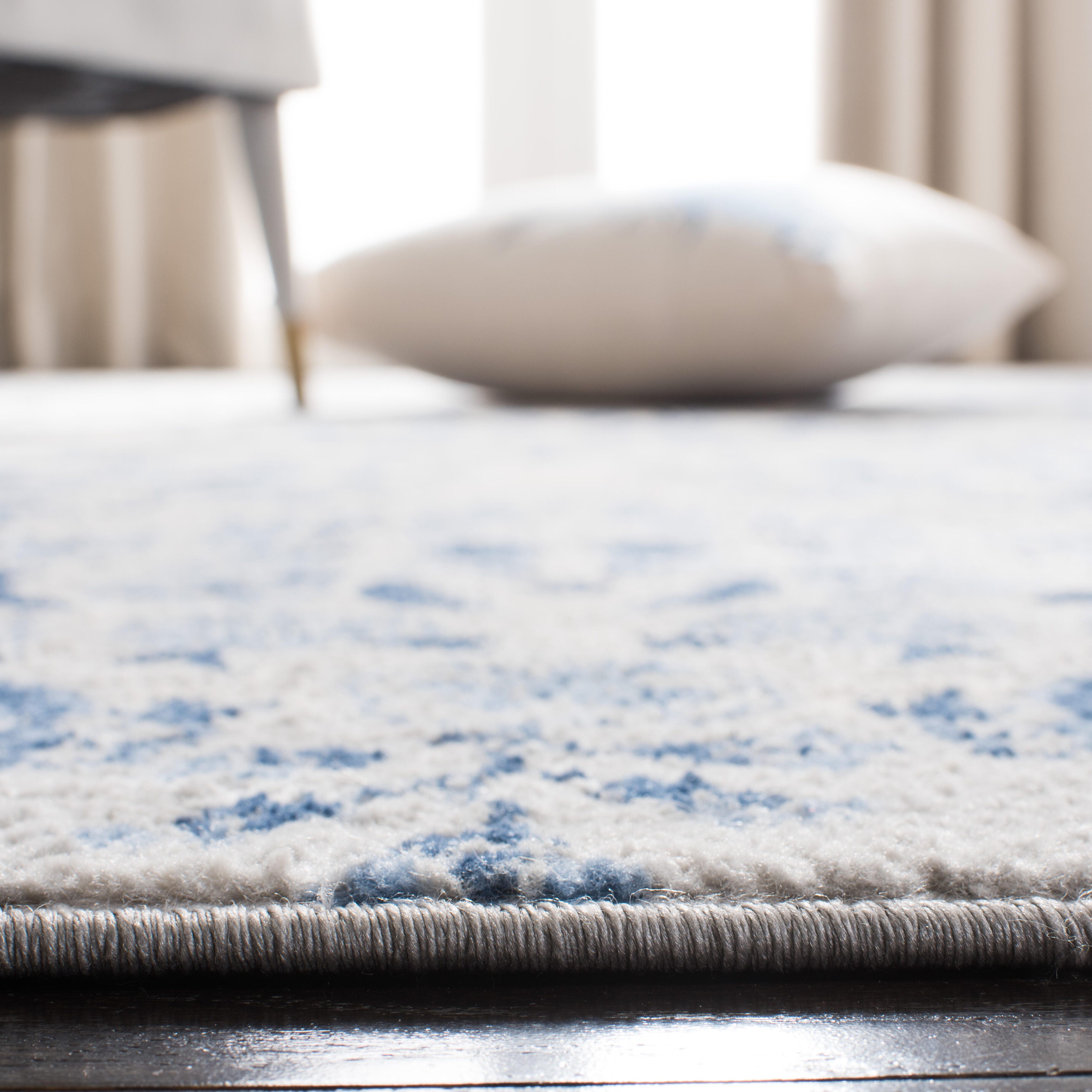 Safavieh Martha Stewart Collection Valeriea 4' x 4' Square Rug, Cream/Blue, large