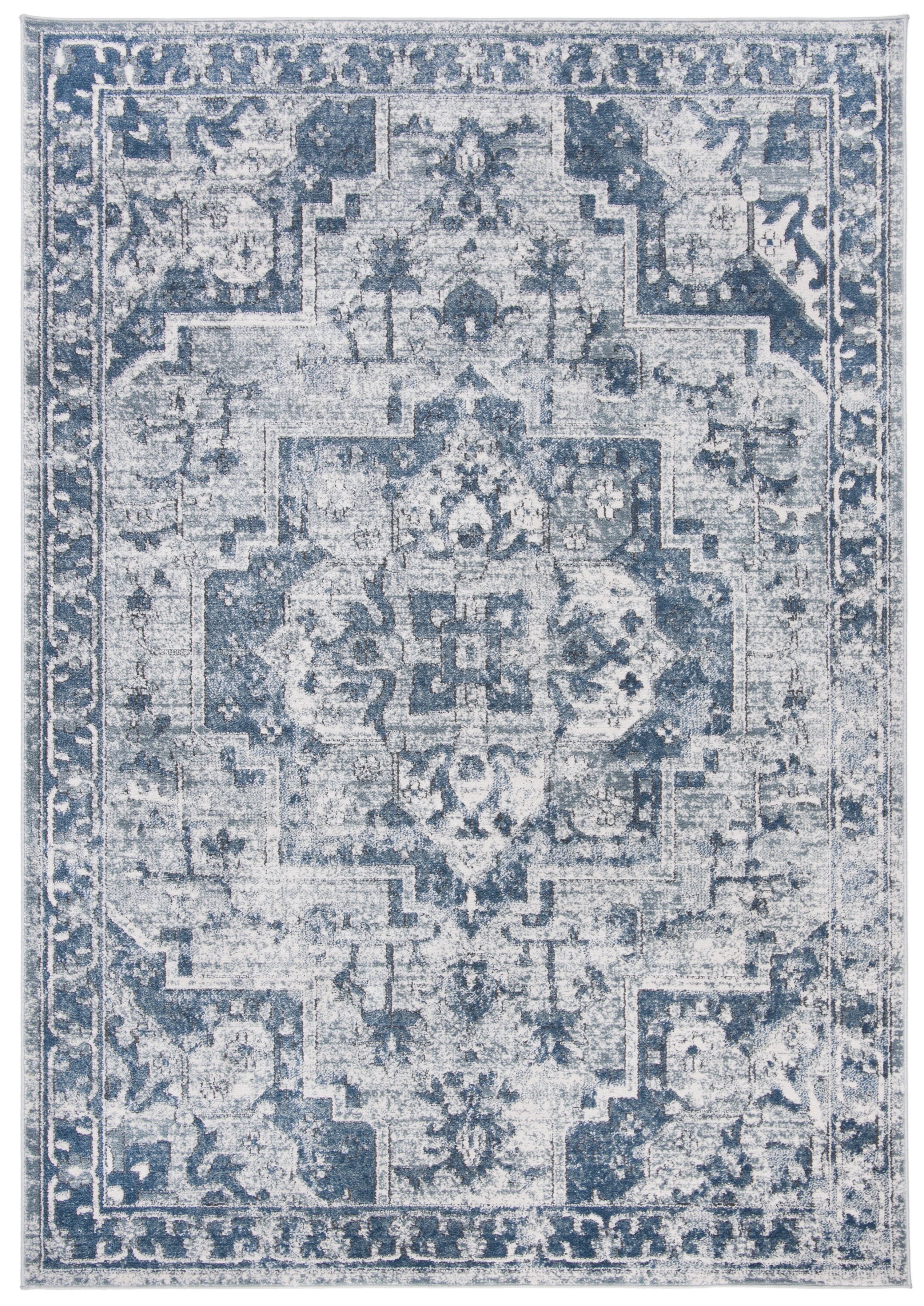 Safavieh Martha Stewart Collection Kiek 5'1" x 7'6" Area Rug, Navy/Ivory, large