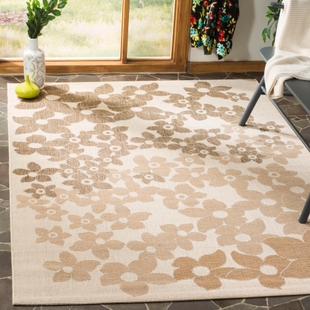 Safavieh Martha Stewart Collection Field Flowers 5'3" x 7'7" Area Rug, Beige/Brown, rollover