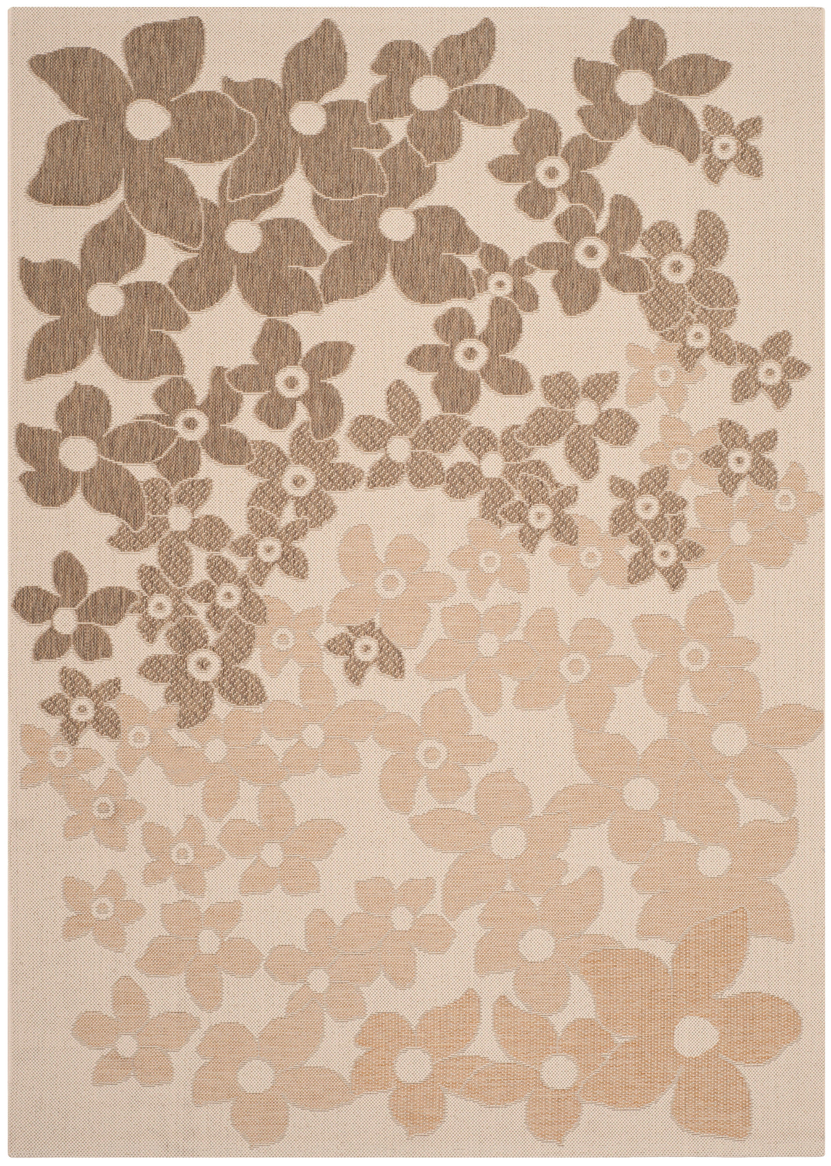 Safavieh Martha Stewart Collection Field Flowers 5'3" x 7'7" Area Rug, Beige/Brown, large