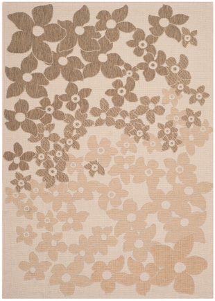Safavieh Martha Stewart Collection Field Flowers 5'3" x 7'7" Area Rug, Beige/Brown, large