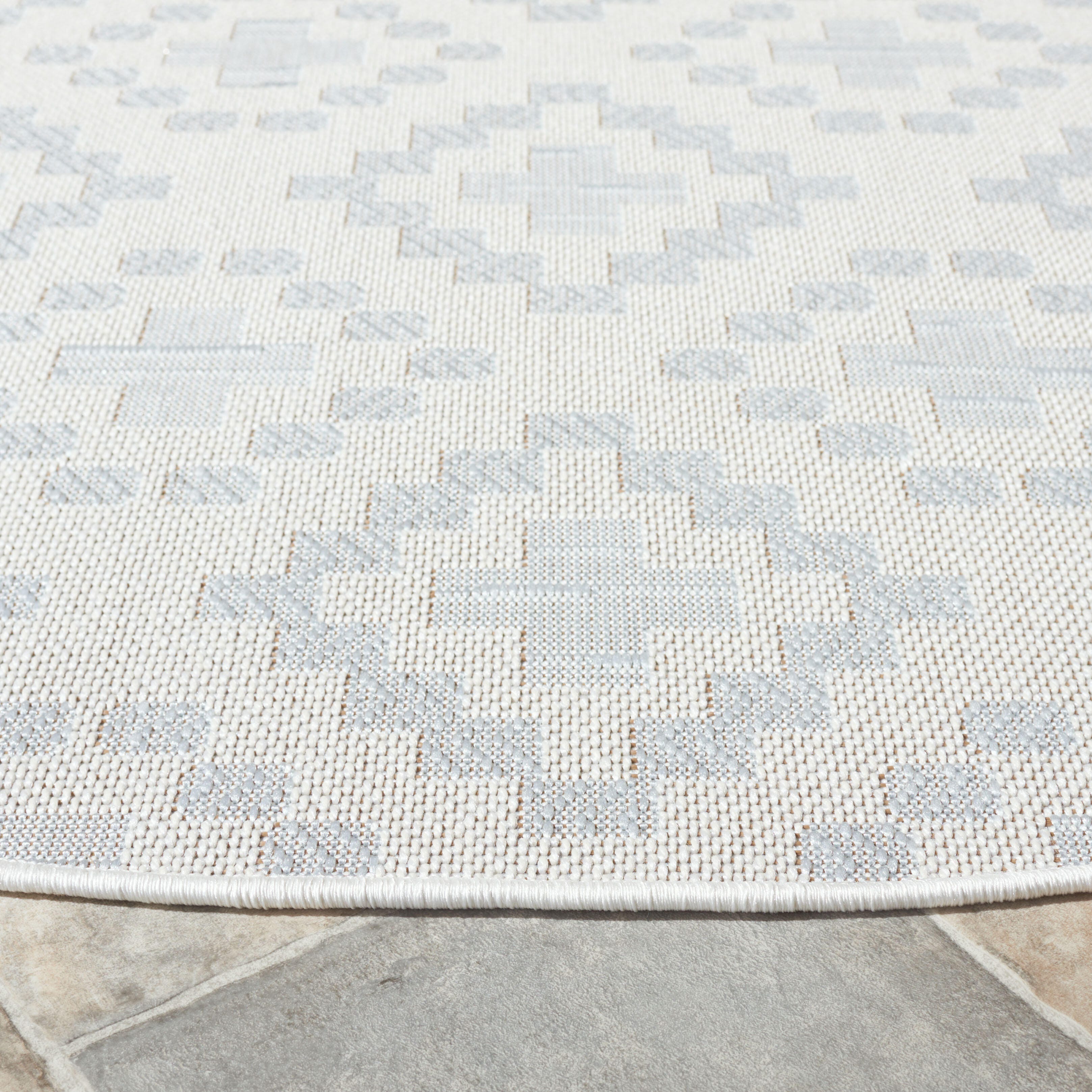 Safavieh Martha Stewart Collection Zauresh 6'7" x 6'7" Round Rug, Ivory/Gray, large