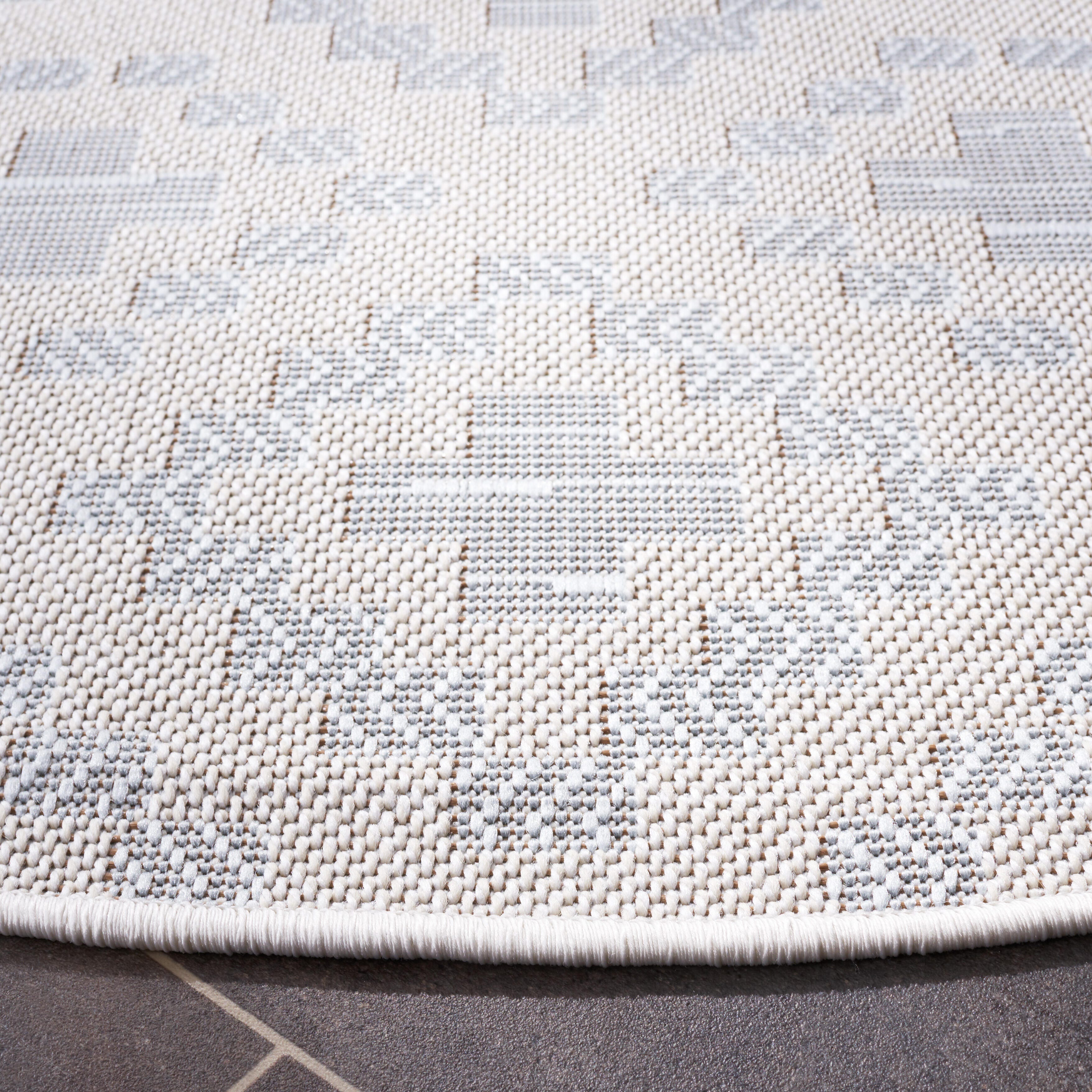 Safavieh Martha Stewart Collection Zauresh 6'7" x 6'7" Round Rug, Ivory/Gray, large