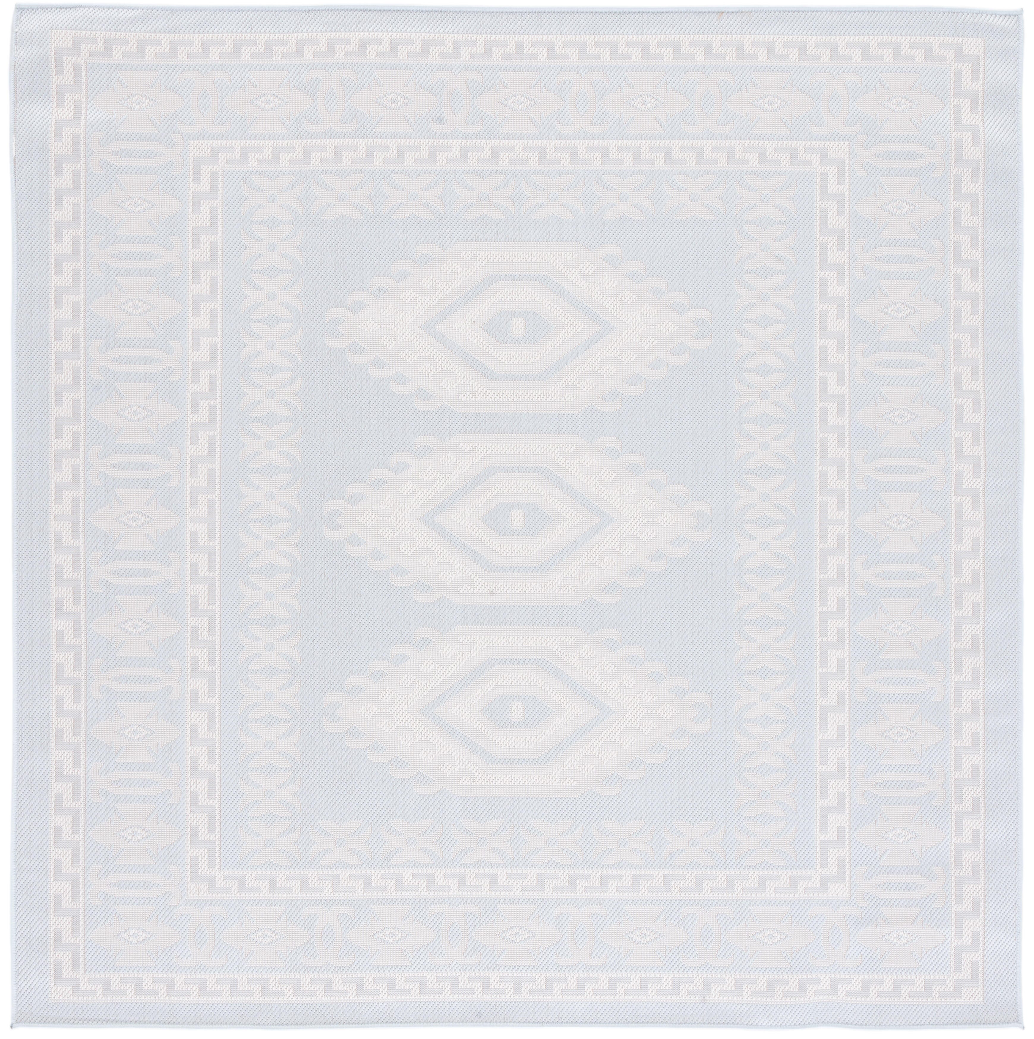 Safavieh Martha Stewart Collection Finnbjorg 6'7" x 6'7" Square Rug, Aqua/Blue Ivory, large