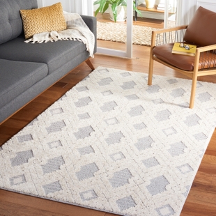 Safavieh Martha Stewart Collection Sefkije 4' x 6' Area Rug, White/Light Gray, rollover