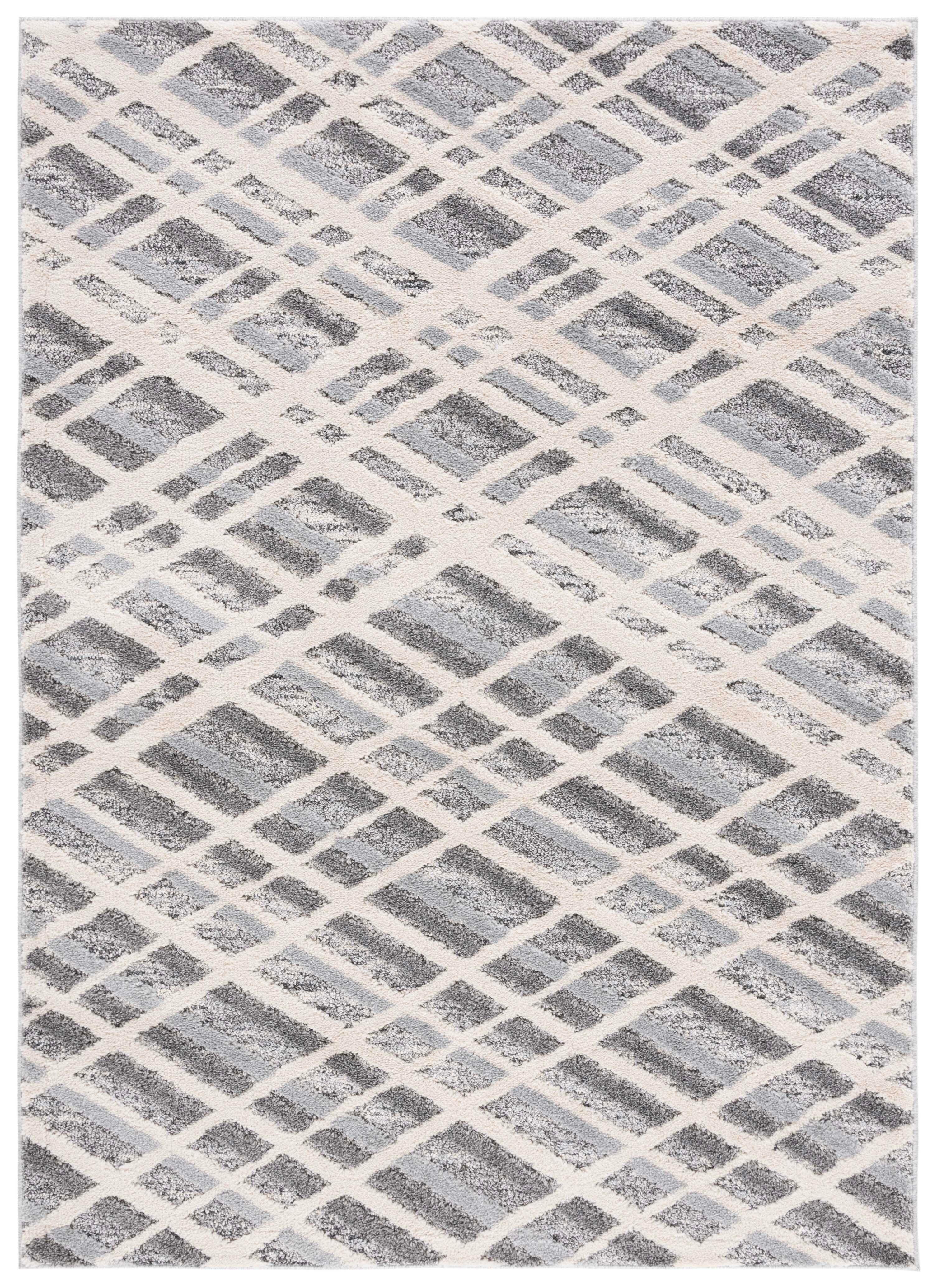 Safavieh Martha Stewart Collection Bosiljka 4' x 6' Area Rug, Ivory Gray/Dark Gray, large