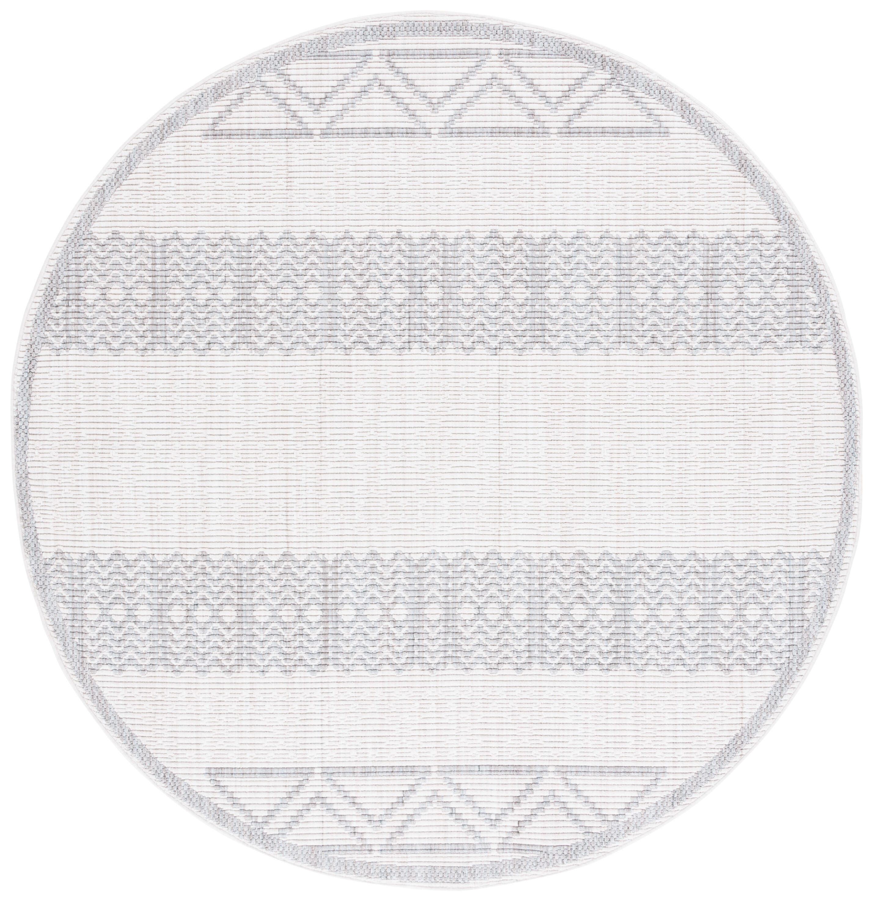 Safavieh Martha Stewart Collection Riin 6'7" x 6'7" Round Rug, Ivory/Gray, large