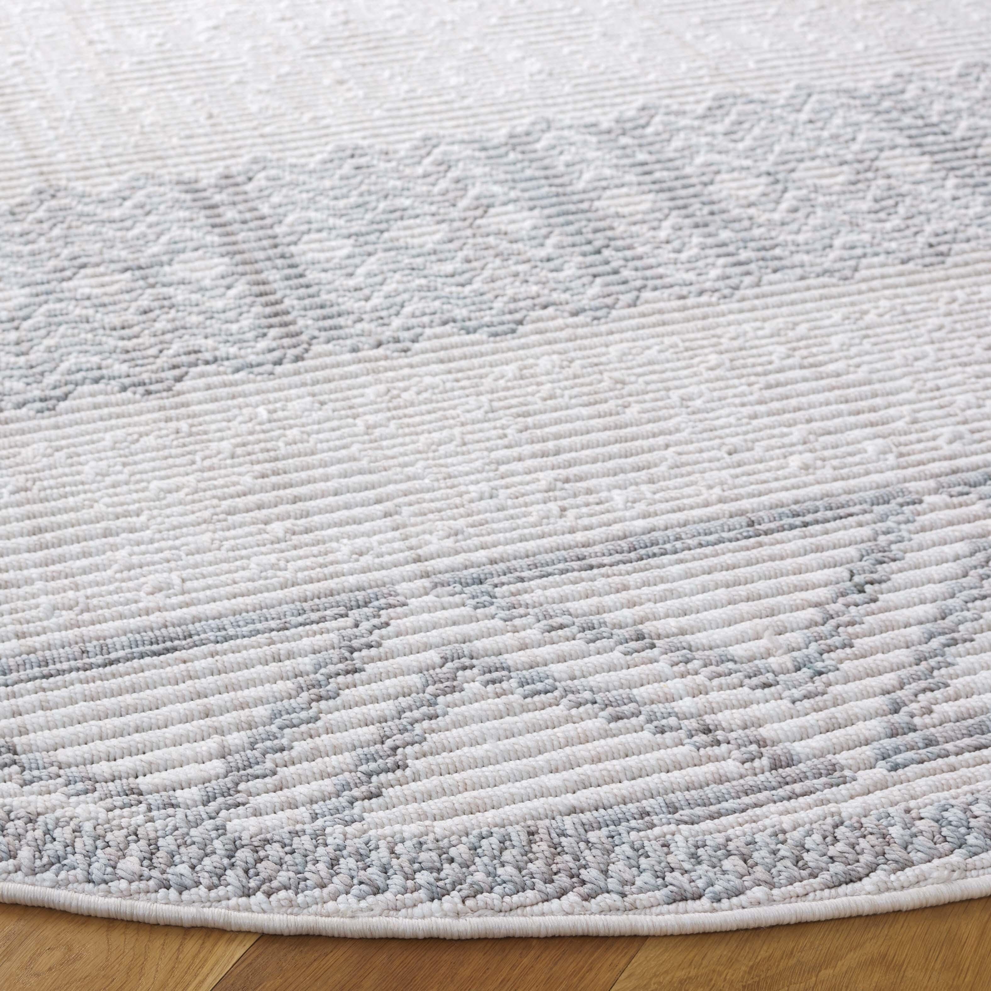 Safavieh Martha Stewart Collection Riin 6'7" x 6'7" Round Rug, Ivory/Gray, large