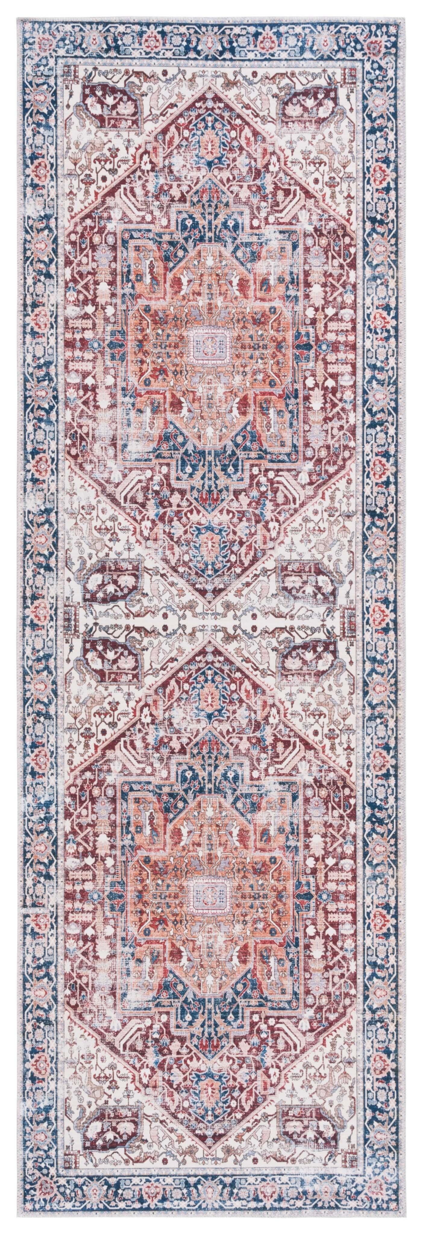 Safavieh Arizona 2' 6" x 6' Runner Rug, Red/Navy, large