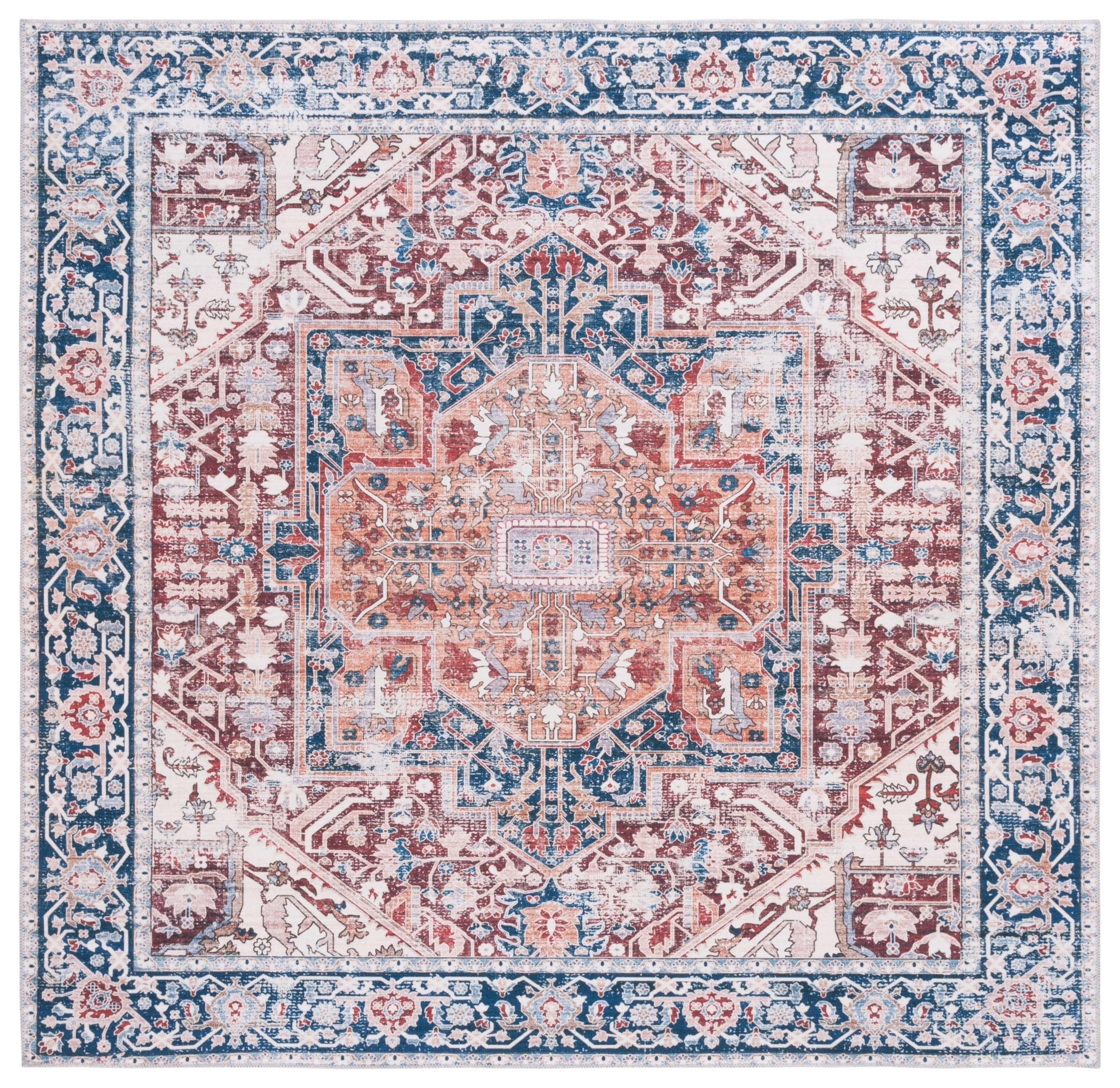 Safavieh Arizona 6' x 6' Square Area Rug, Red/Navy, large
