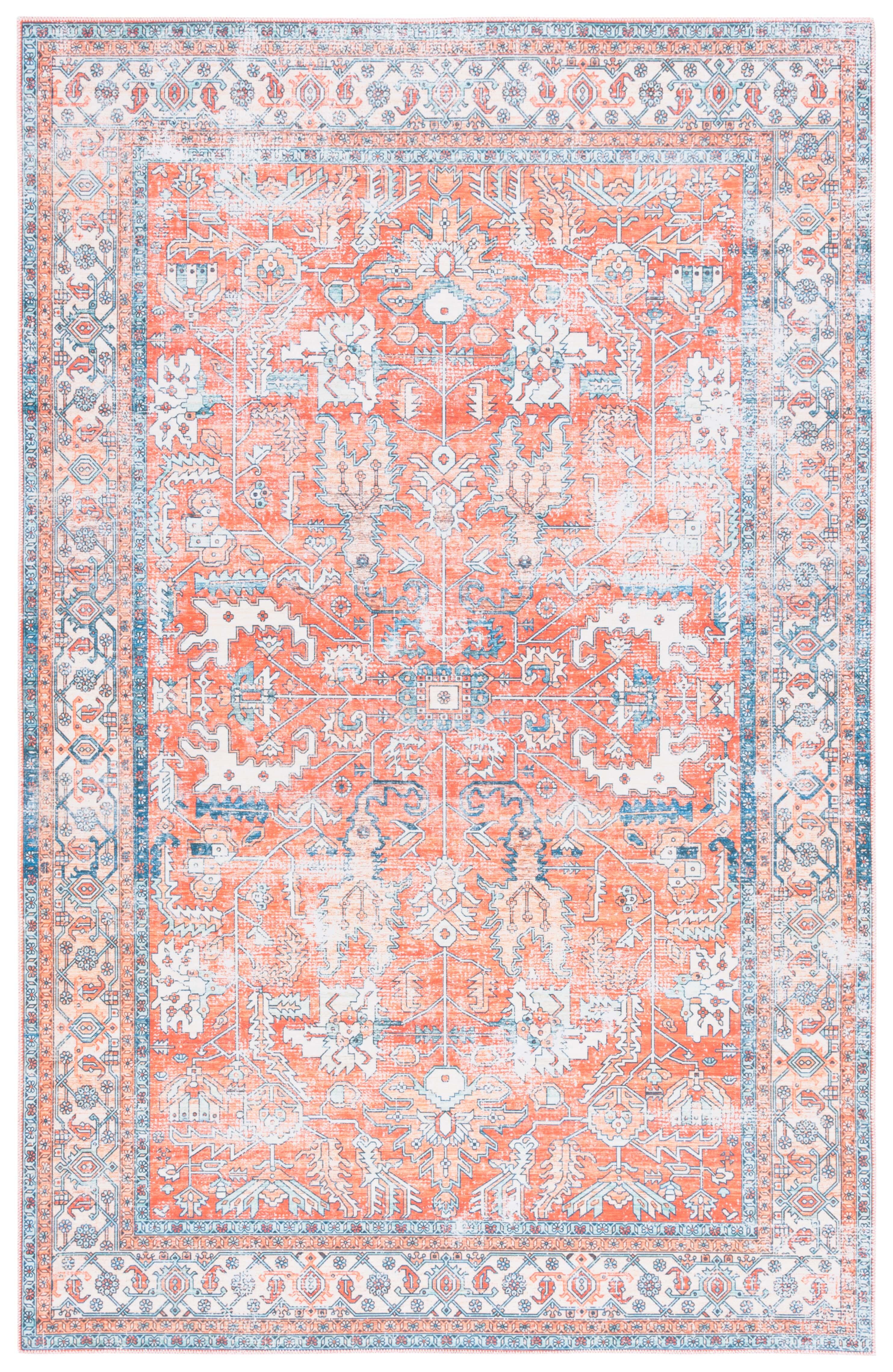 Safavieh Arizona 5' x 8' Area Rug, Rust/Aqua, large