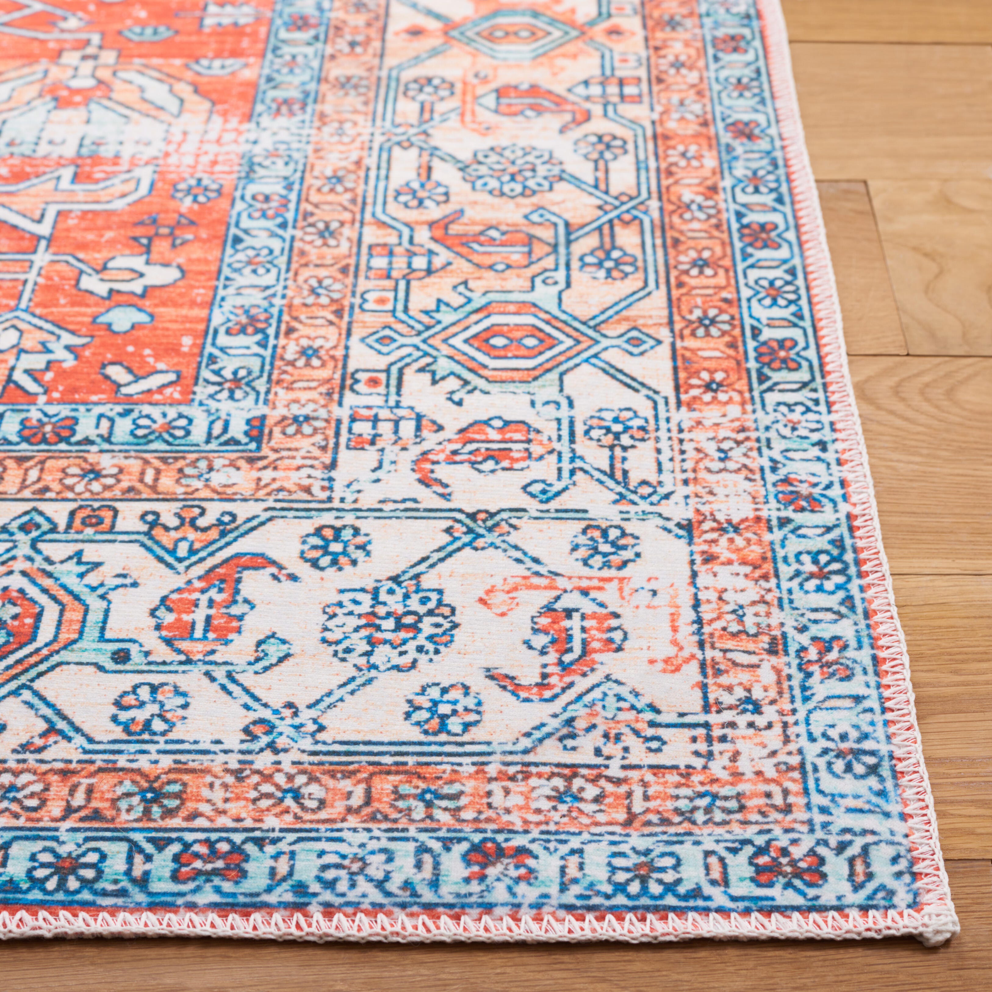 Safavieh Arizona 5' x 8' Area Rug, Rust/Aqua, large