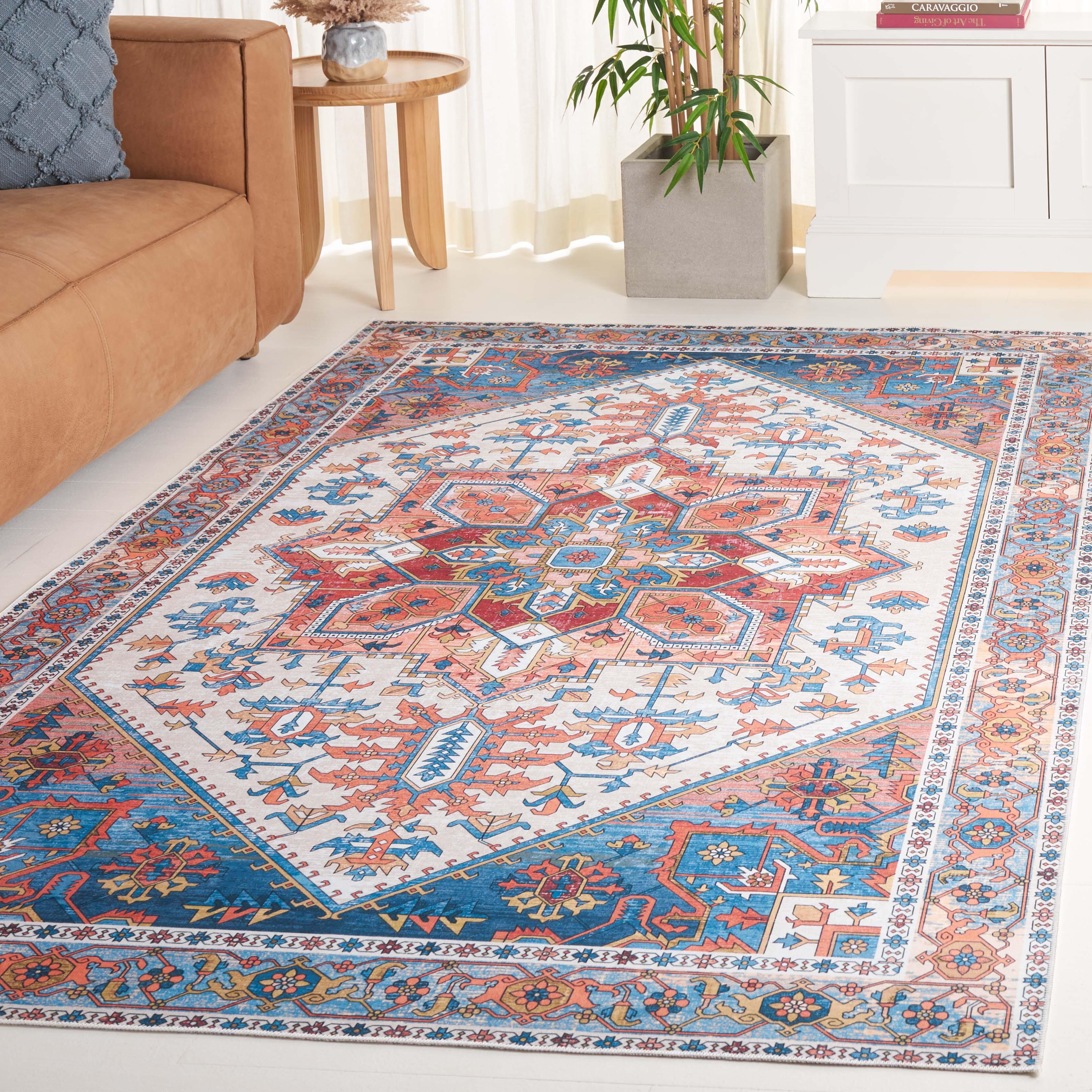 Safavieh Arizona 5' x 8' Area Rug, Rust/Navy, large