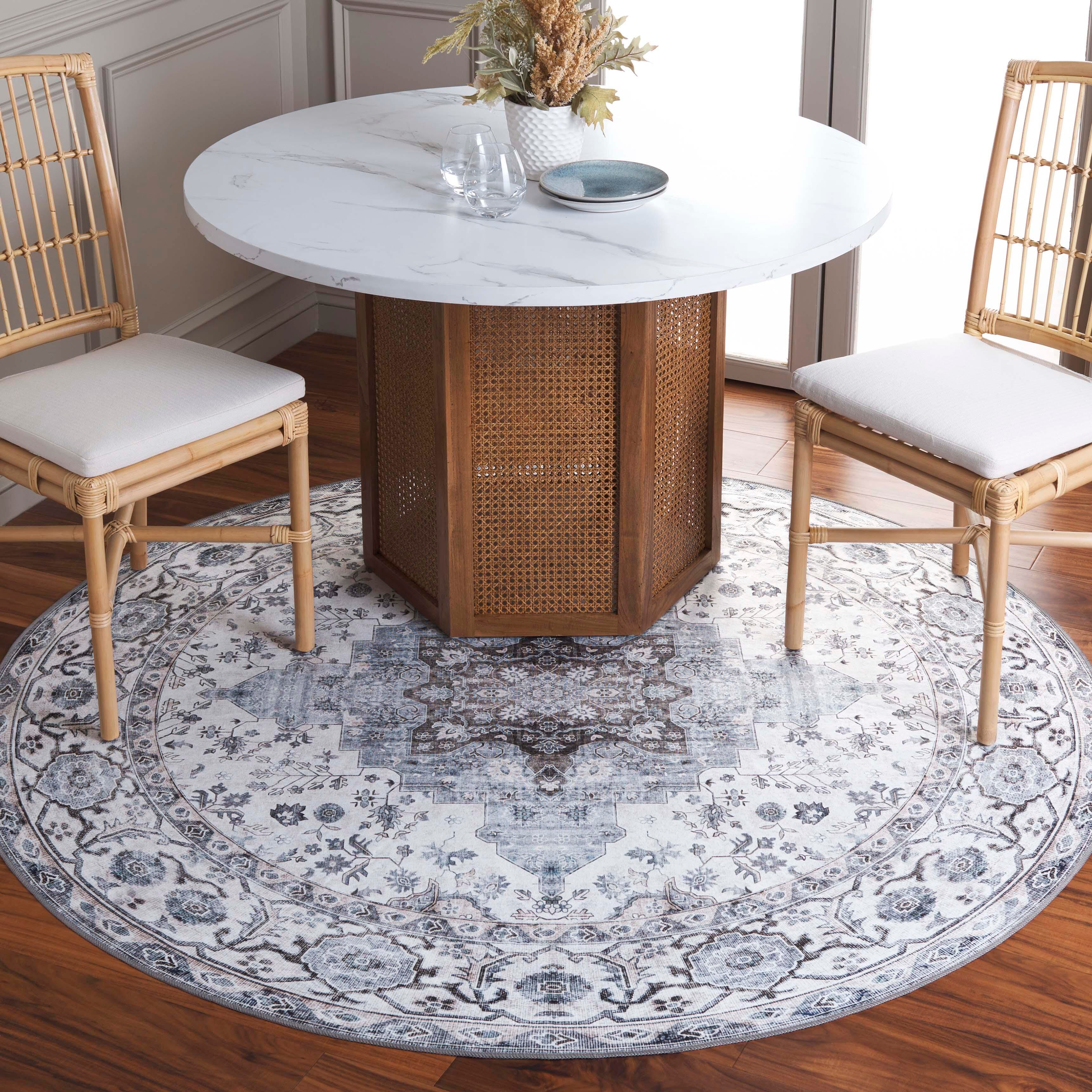 Safavieh Arizona 6' x 6' Round Area Rug, Ivory/Blue, rollover