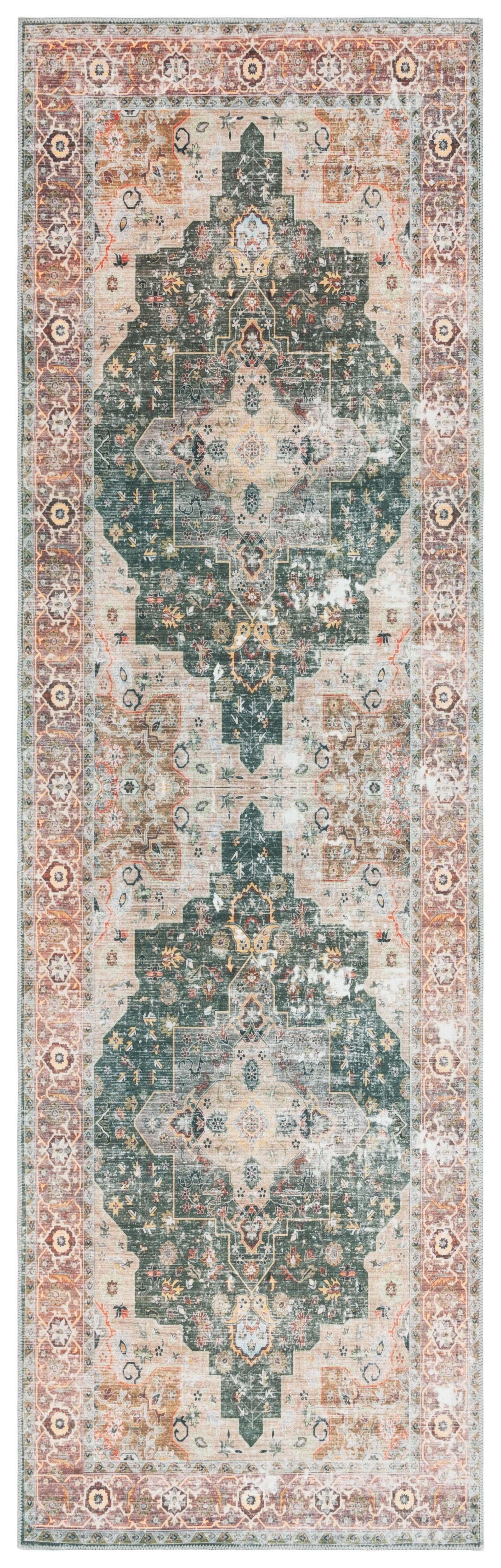 Safavieh Arizona 2' 6" x 8' Runner Rug, Green/Light Brown, large