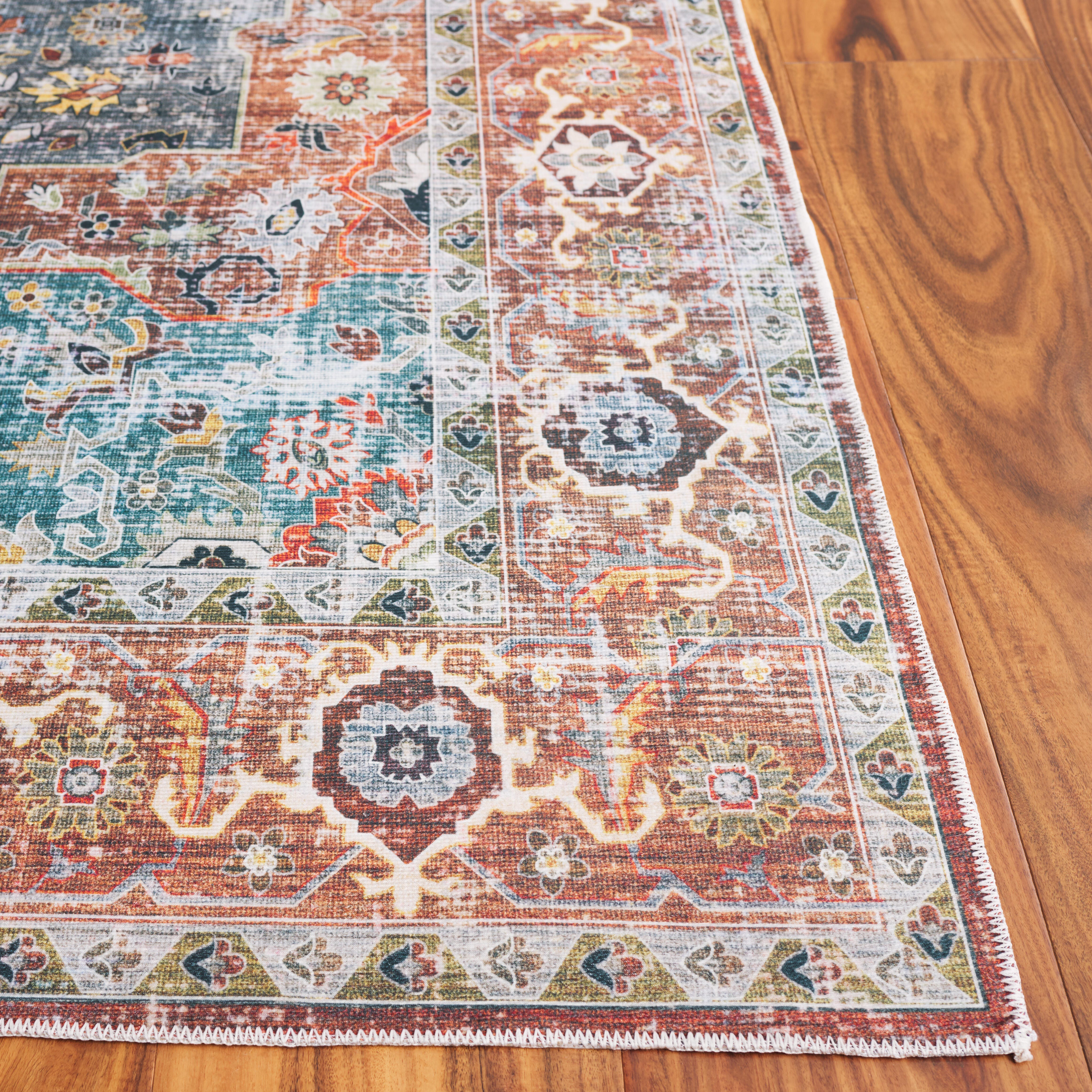 Safavieh Arizona 2' 6" x 8' Runner Rug, Rust/Blue Green, large