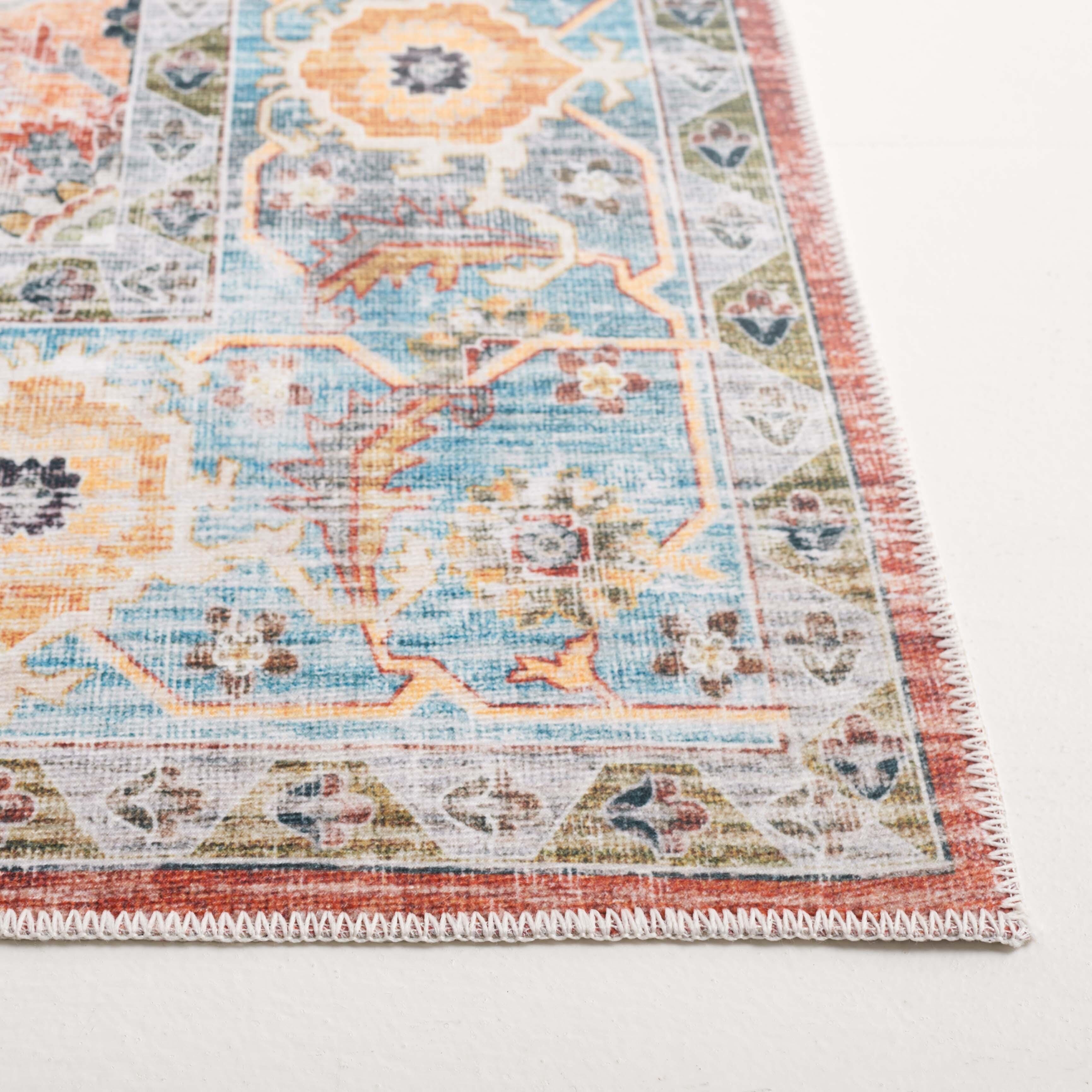 Safavieh Arizona 5' x 8' Area Rug, Rust/Aqua, large