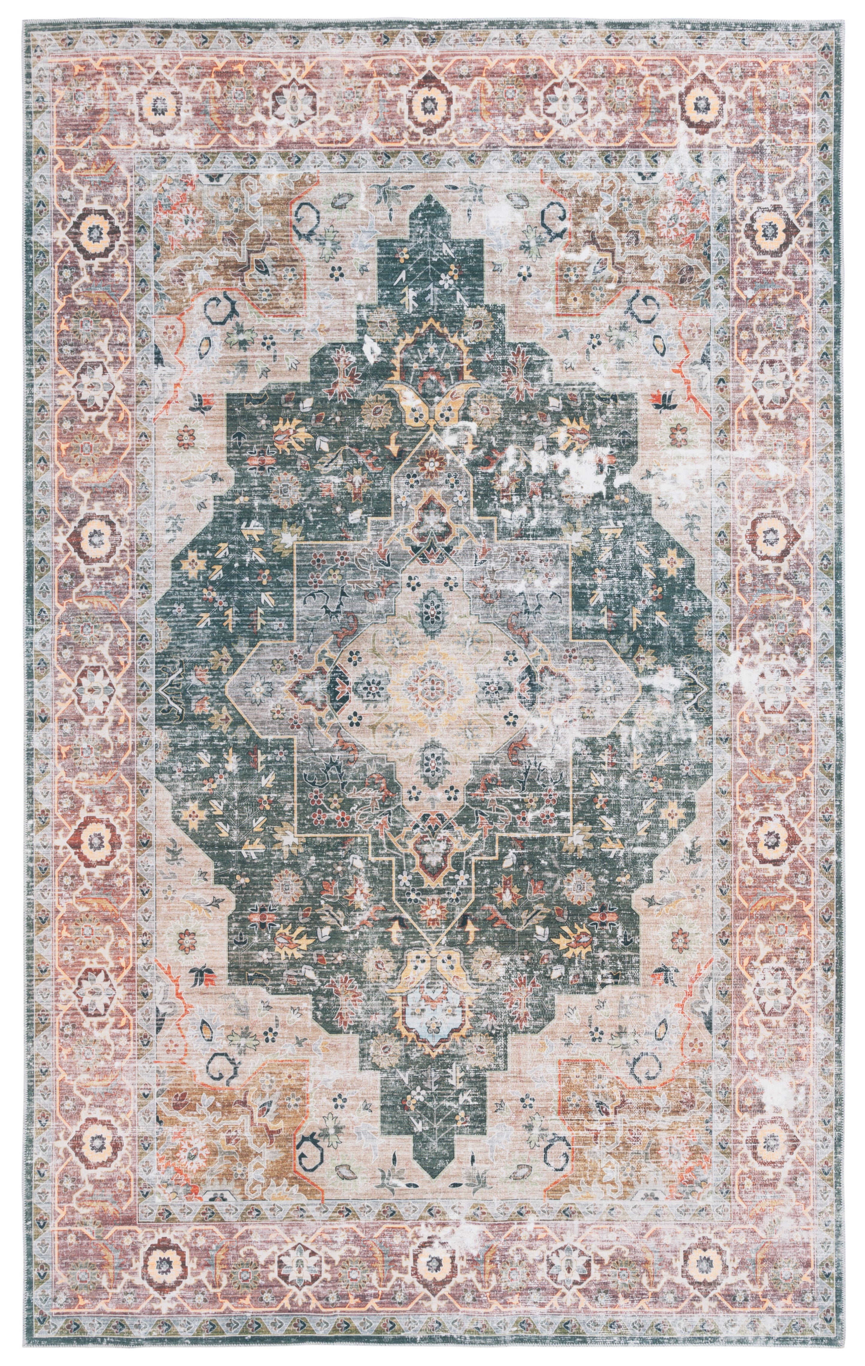 Safavieh Arizona 5' x 8' Area Rug, Green/Light Brown, large