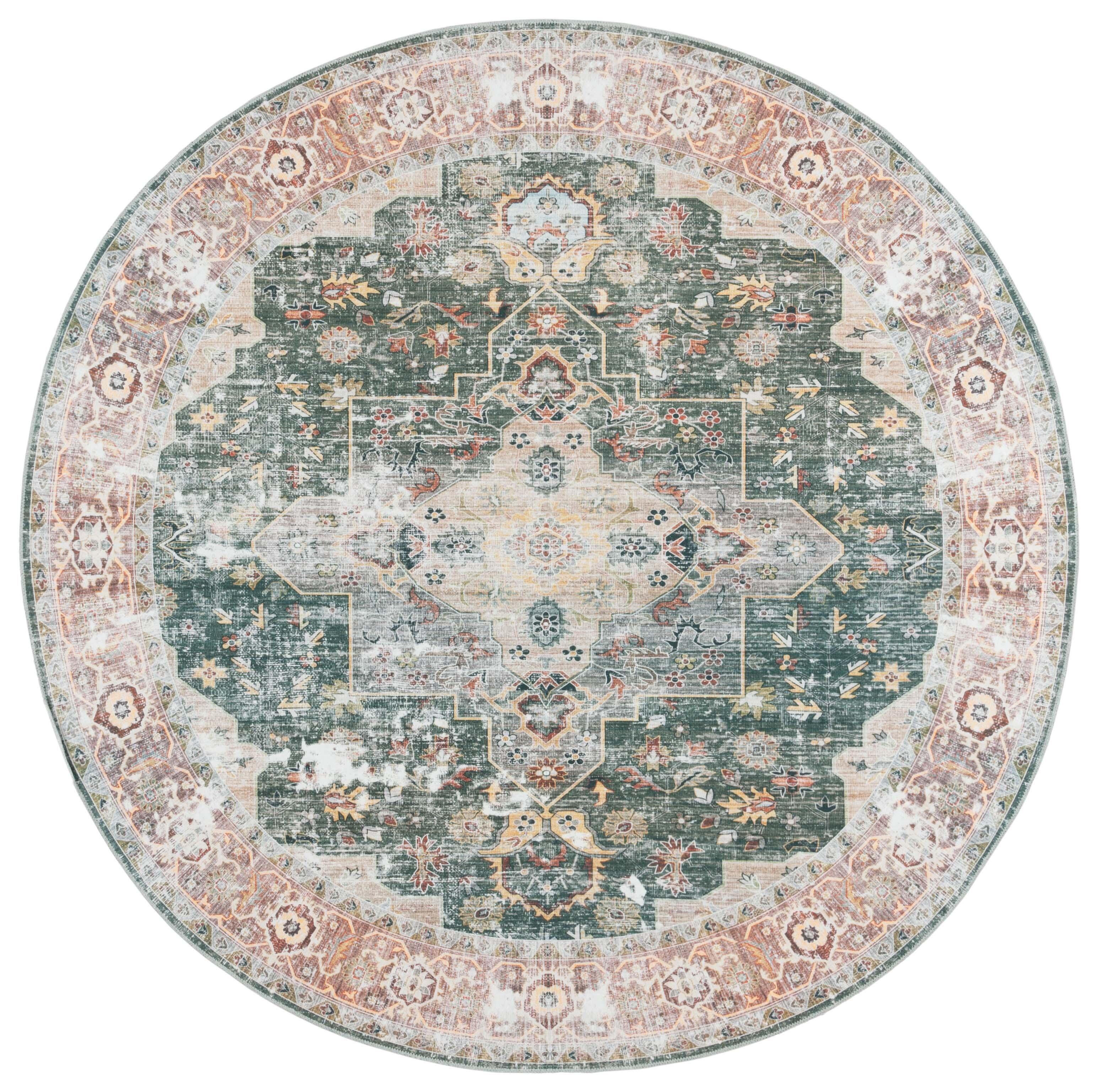 Safavieh Arizona 6' x 6' Round Area Rug, Green/Light Brown, large