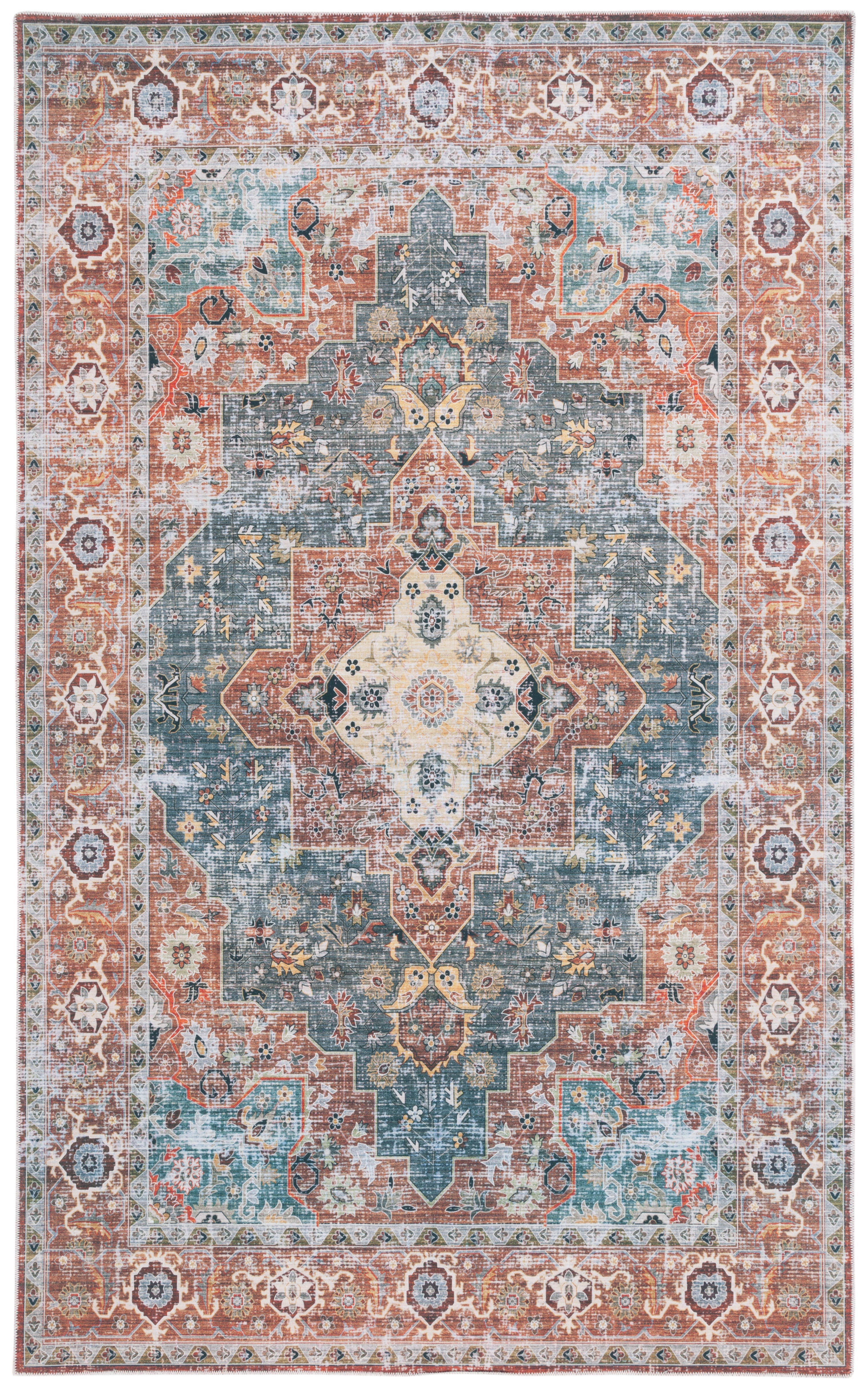Safavieh Arizona 6' x 9' Area Rug, Rust/Blue Green, large