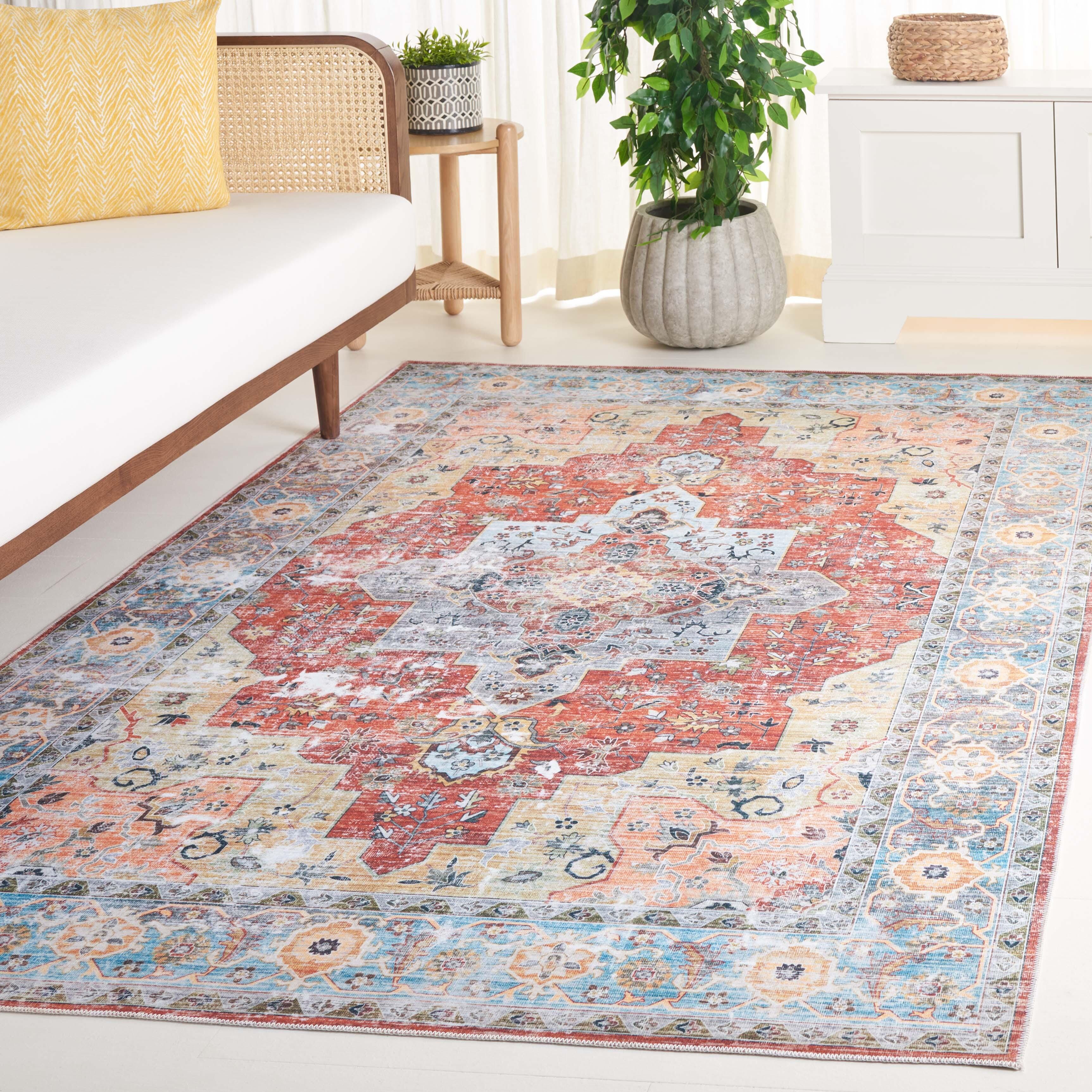 Safavieh Arizona 6' x 9' Area Rug, Rust/Aqua, rollover
