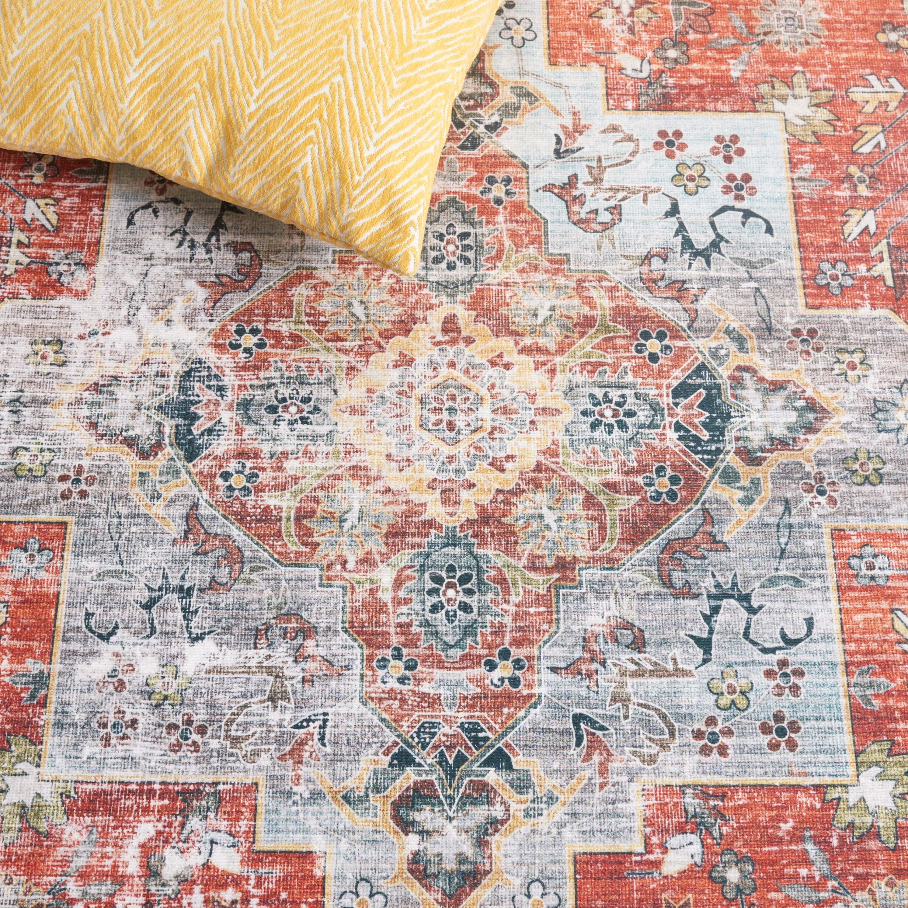 Safavieh Arizona 6' x 9' Area Rug, Rust/Aqua, large