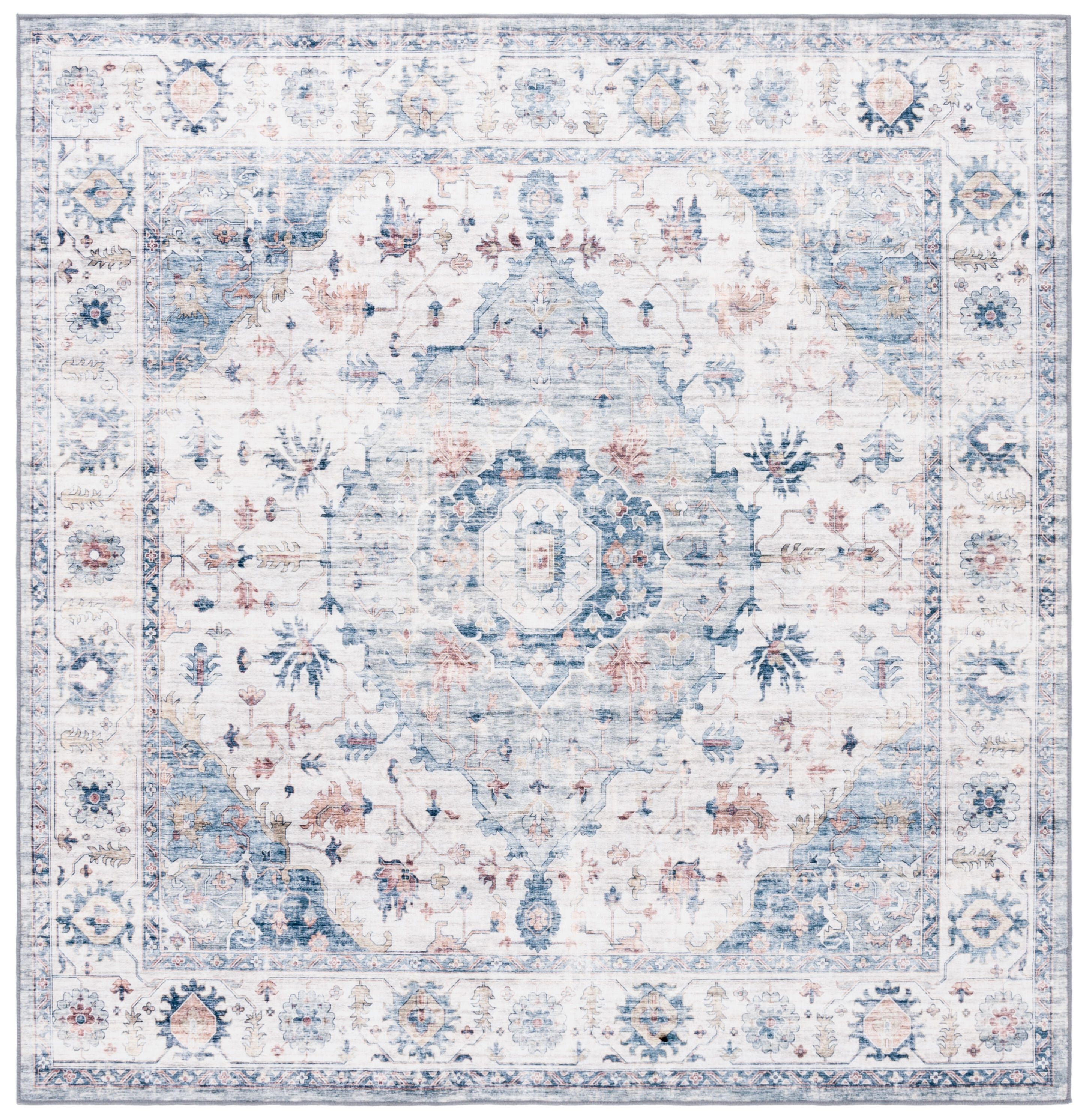 Safavieh Arizona 6' x 6' Square Area Rug, Light Blue/Ivory, large