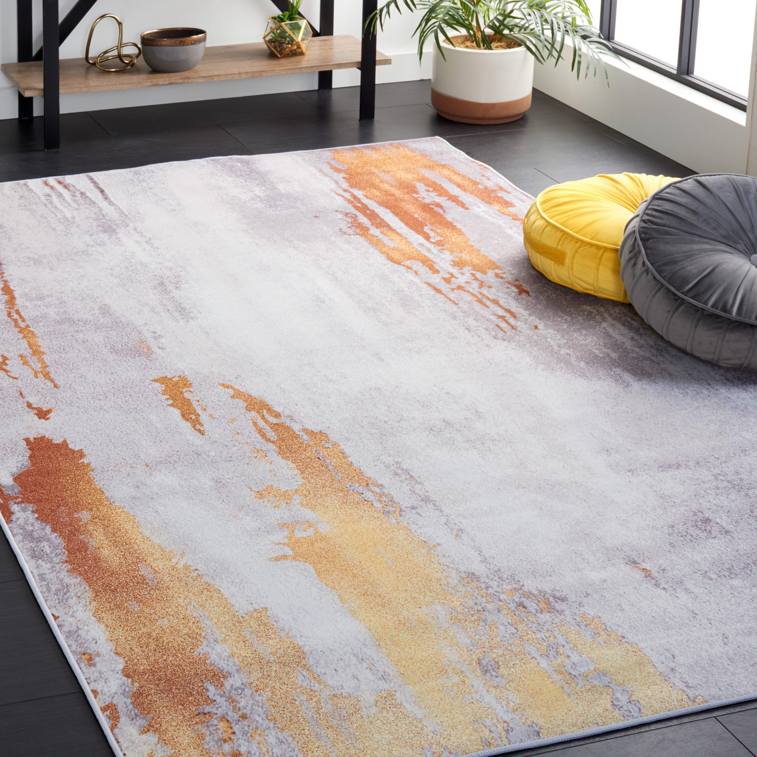 Safavieh Tacoma 6' x 6' Square Area Rug, Gray/Rust, rollover