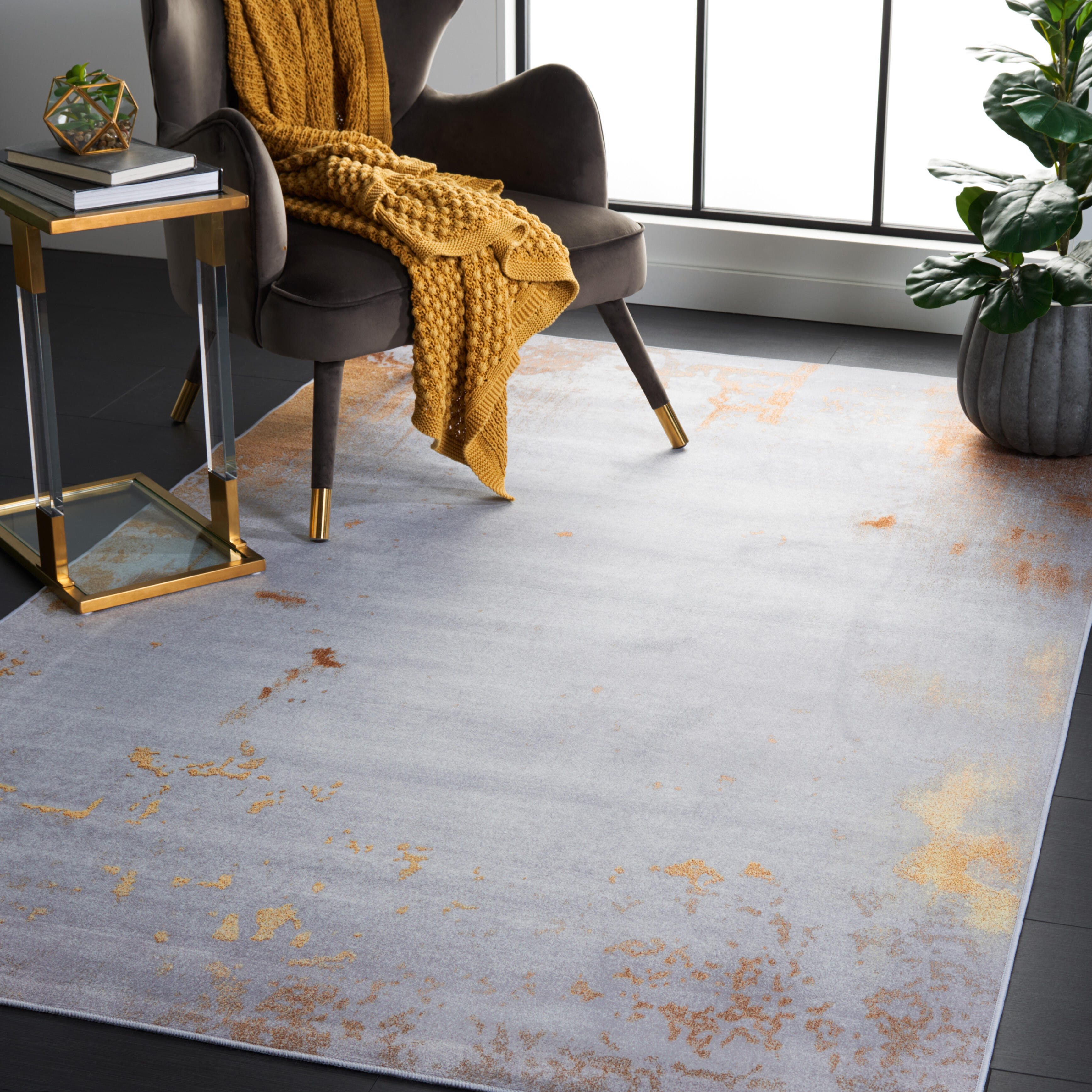 Safavieh Tacoma 6' x 9' Area Rug, Gray/Rust, rollover