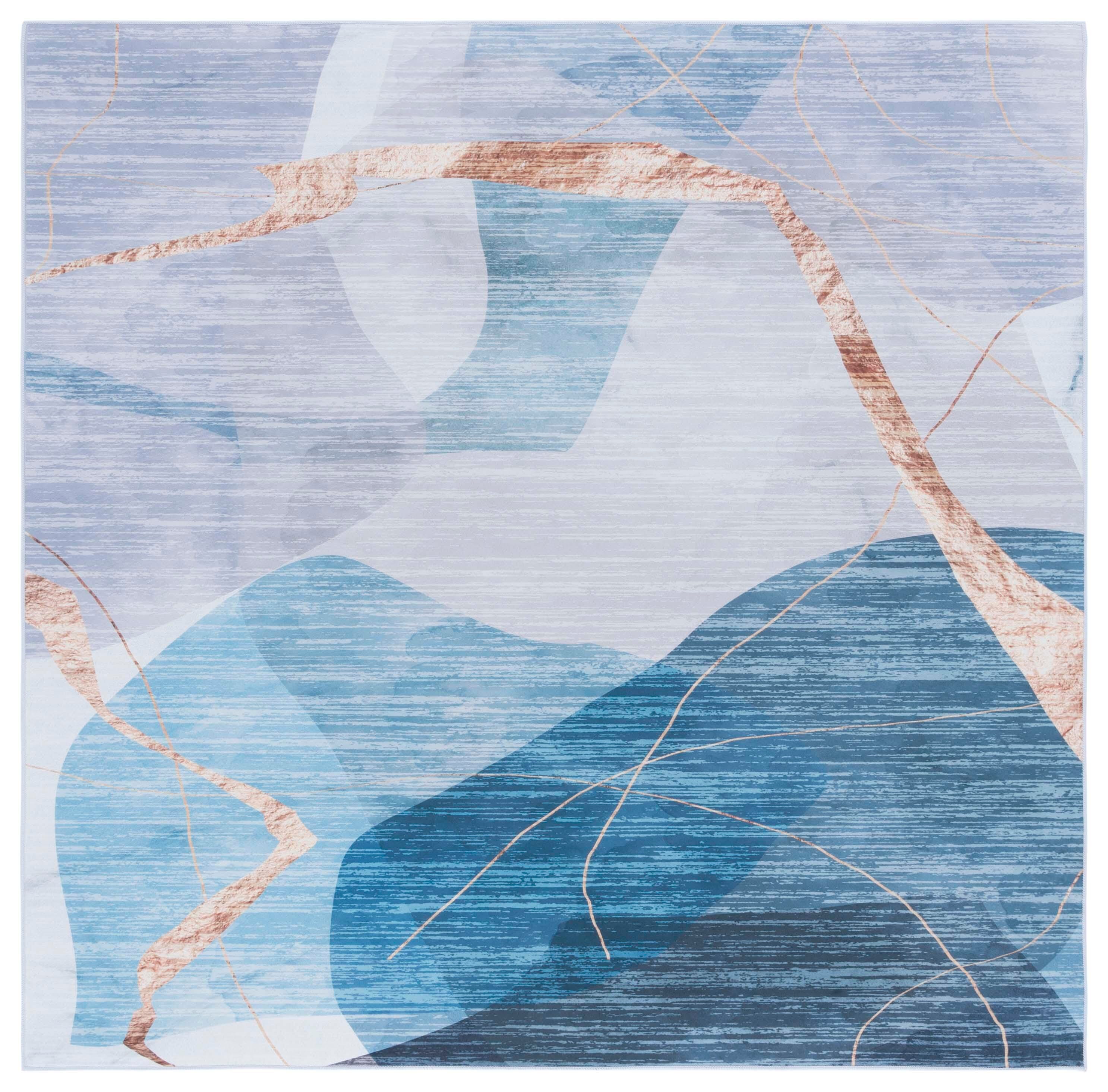 Safavieh Tacoma 6' x 6' Square Area Rug, Blue/Gold, large