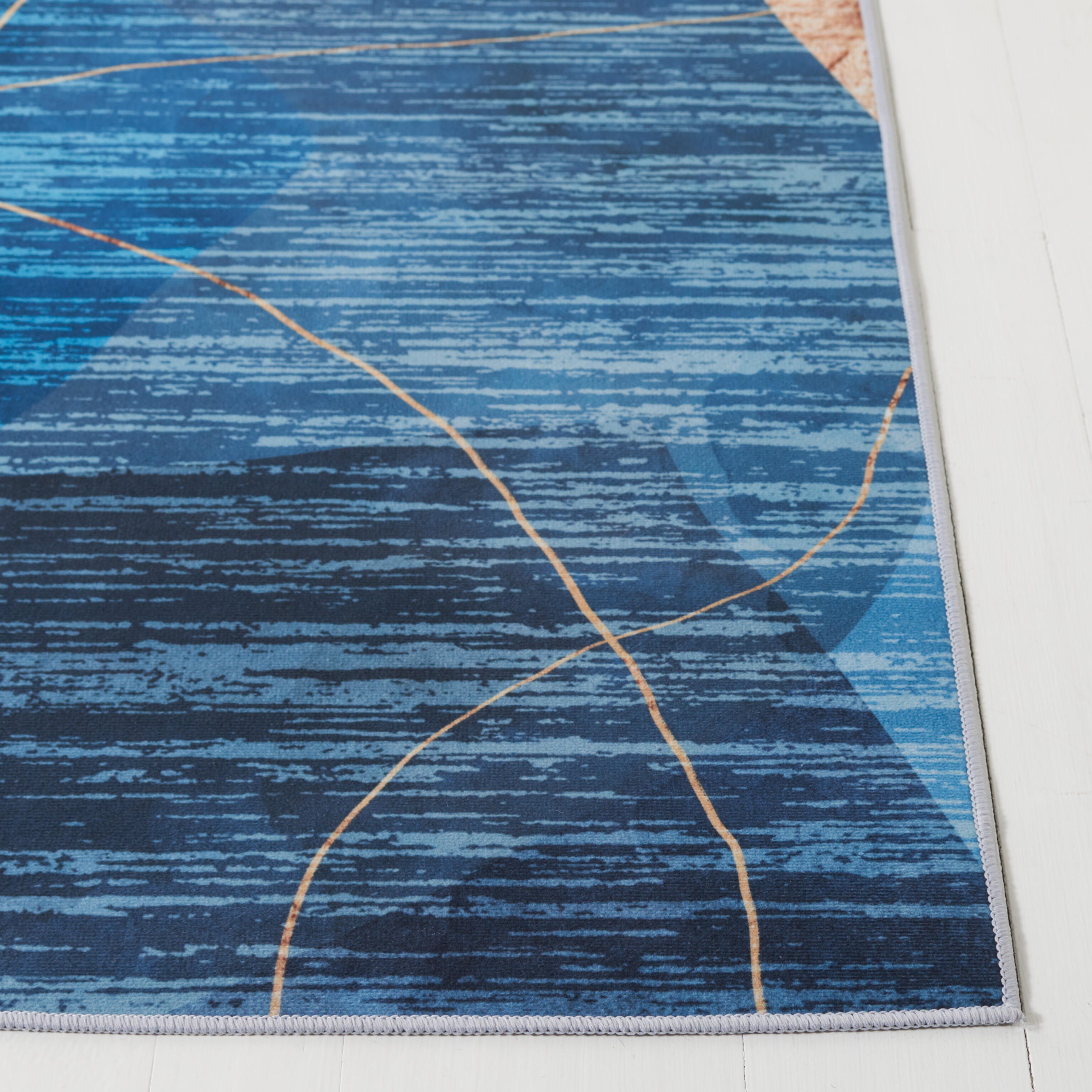 Safavieh Tacoma 6' x 6' Square Area Rug, Blue/Gold, large