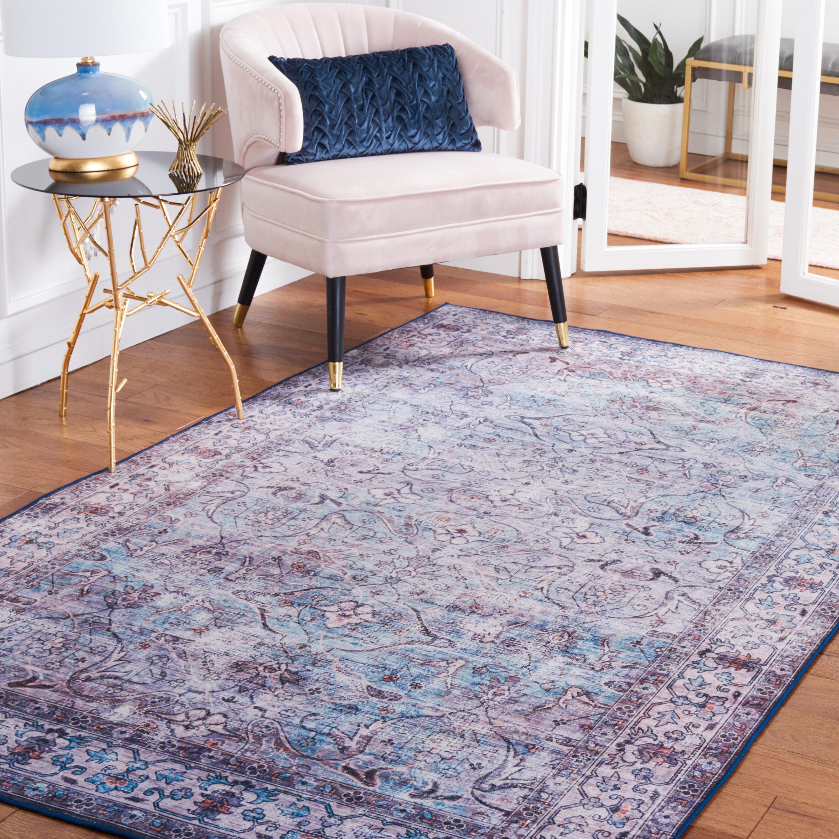 Safavieh Tucson 3' x 5' Area Rug, Aqua/Pink, rollover