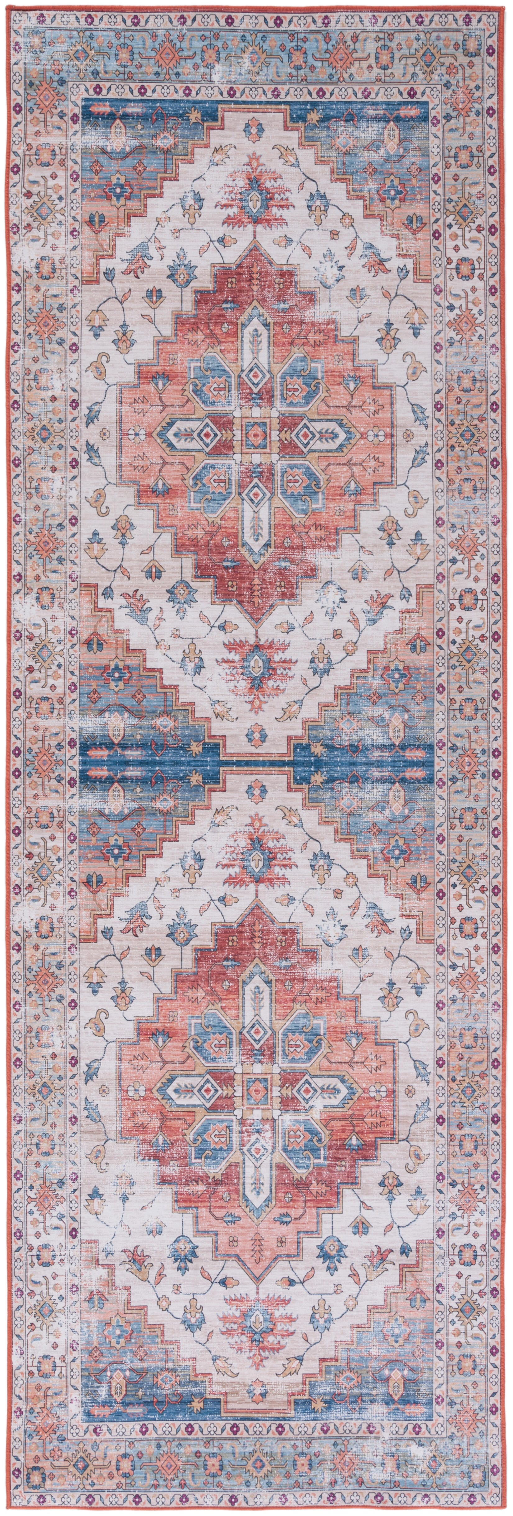 Safavieh Tucson 2' 6" x 18' Runner Rug, Beige/Blue, large