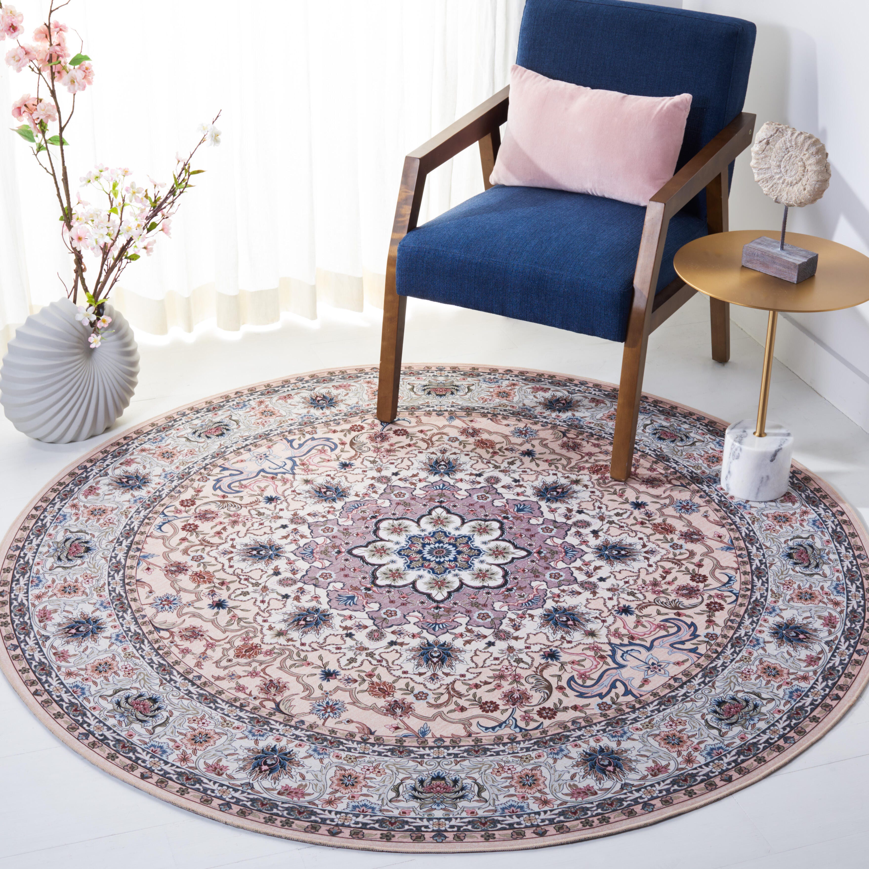 Safavieh Tucson 6' x 6' Round Area Rug, Beige/Green, rollover