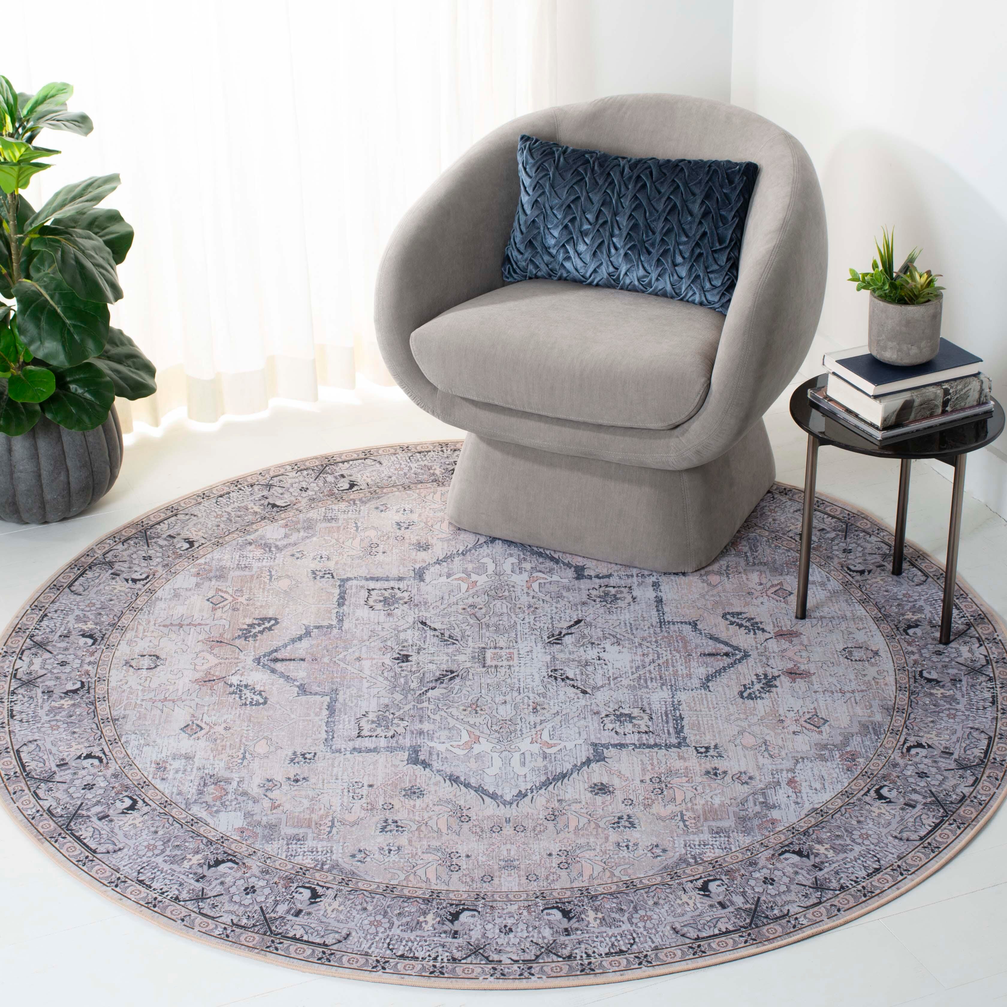 Safavieh Tucson 6' x 6' Round Area Rug, Beige/Gray, rollover